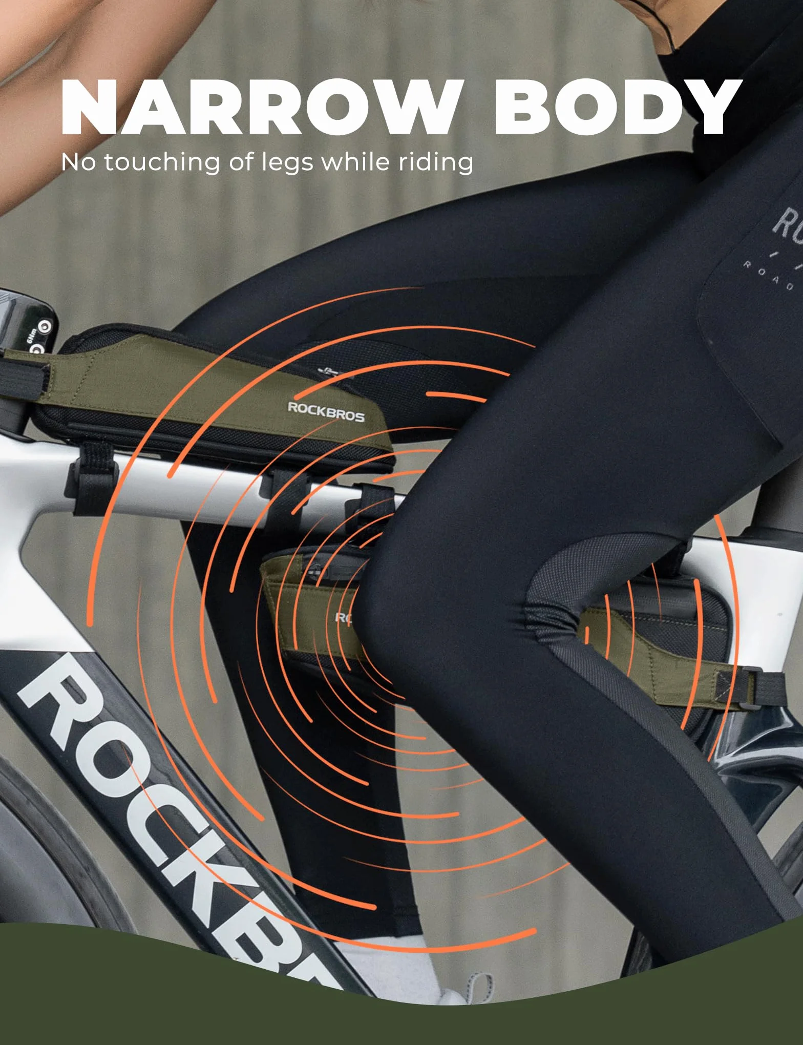 ROCKBROS Bolsa Cuadro de Bicicleta Carretera 2 en 1 Reflectante - Accesorio para Tubo Superior de Ciclismo MTB y Gravel