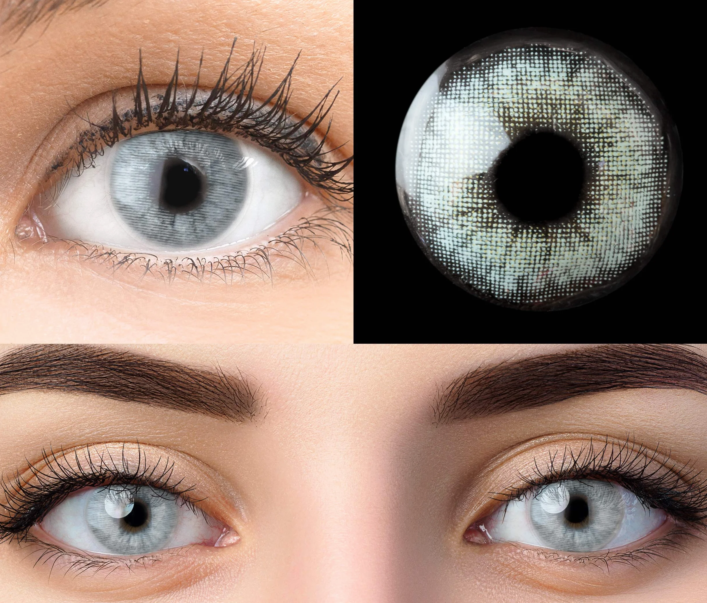 GLAMLENS Keira Blue lentillas de colores azules 1 par 90 Días Sin Graduación hidrogel de silicona