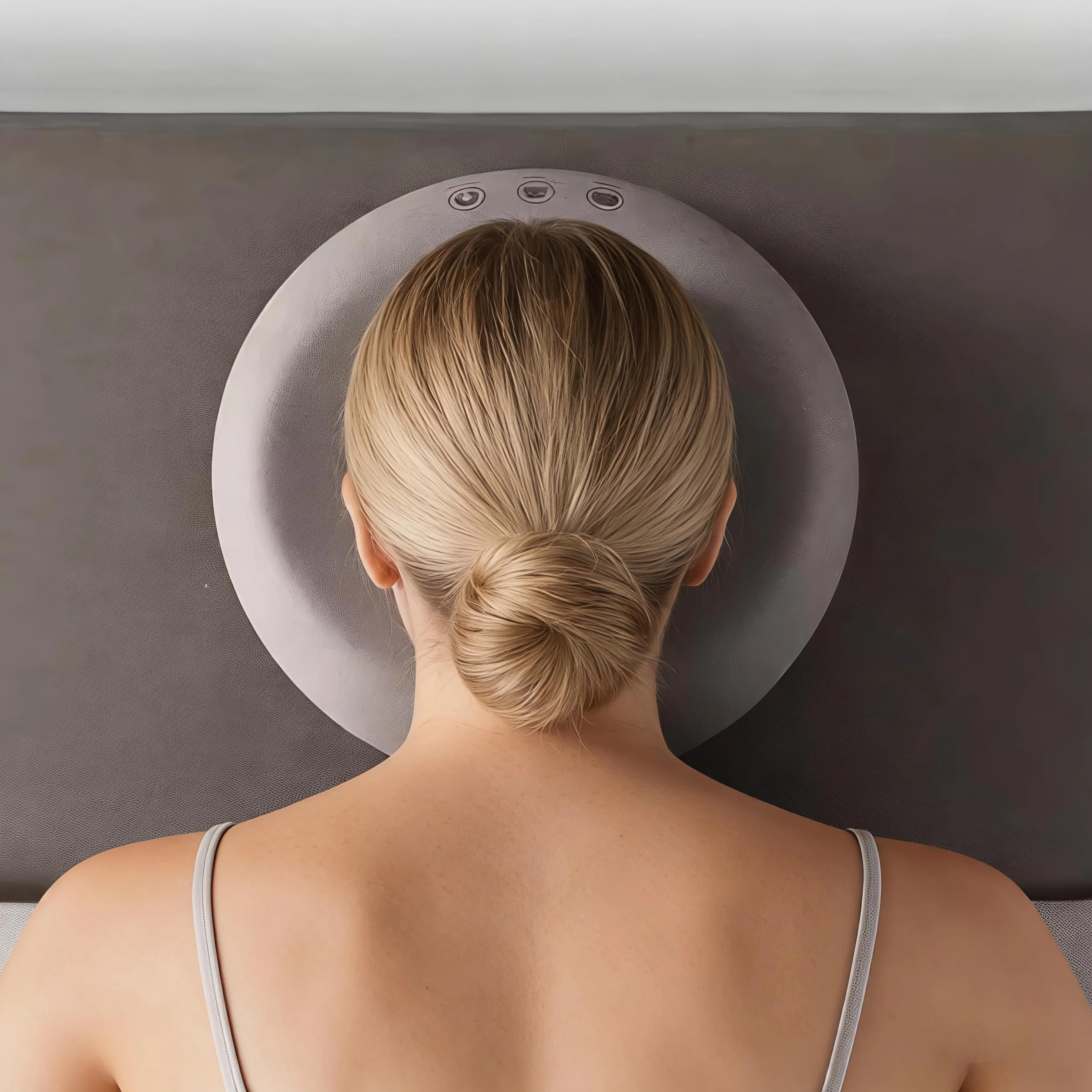 Cojín para Salón de Belleza Almohada Facial de Masaje Reposacabezas U-Forma Cómodo Boca Abajo Suave Resistente (Gris)