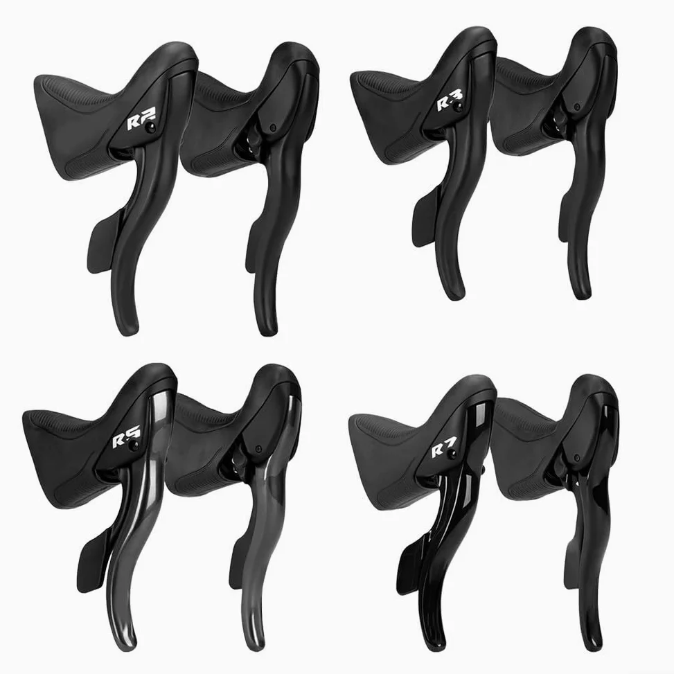 Para LTWOO R2 R3 R5 R7 Kit de palanca de cambios de bicicleta de carretera Aleación de aluminio y ABS Juego de palanca de cambios de bicicleta con cables para transmisión de 7 a 9