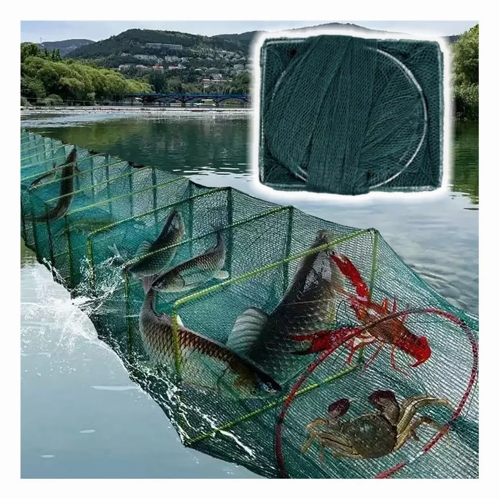 Red de Pesca Plegable de 2,3 a 16,9 m de Largo, Trampa for camarones y Peces carnada, portátil, automática, for atrapar más Peces fácilmente.