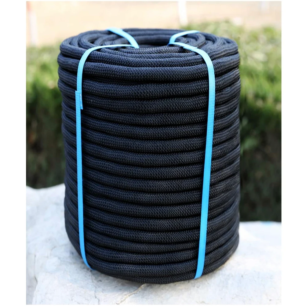 Cuerda Negro 10mm/12mm/14mm/16mm Cuerda De Nylon A Prueba De Fuego,Aire Libre Cuerda De Escalada Cuerda De Rappel,Cuerda Estática Que Salva Vidas,Cuerda De Aventura Rescate De Campamento