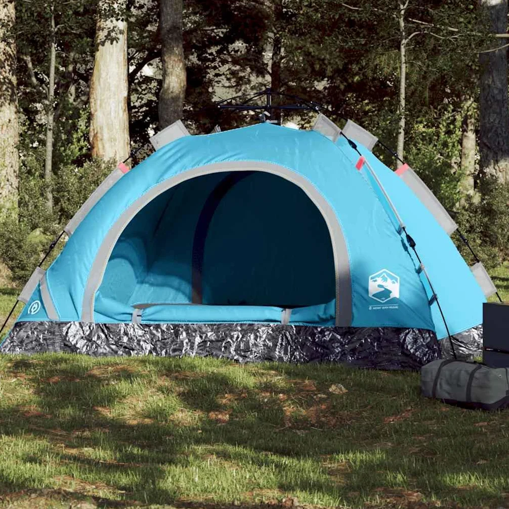 Tienda de campaña para personas con cúpula verde con sistema de liberación rápida, tienda de campaña impermeable, ultraligera con mosquitera, resistente al viento, para camping, festivales y