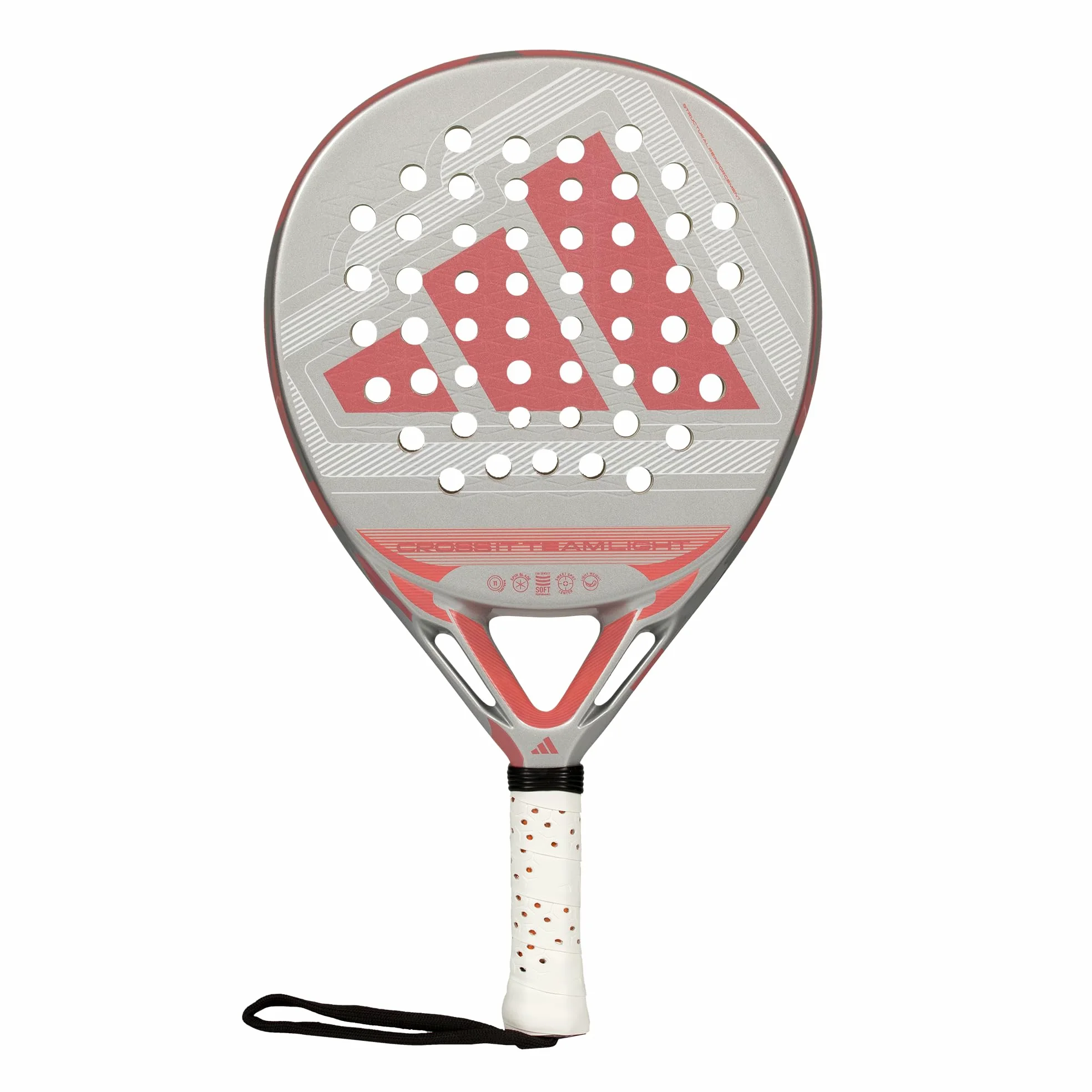 Pala de pádel adidas Cross IT Team Light 2026,Gris,Forma Redonda, Fibra de Vidrio, Goma eva Soft Performance