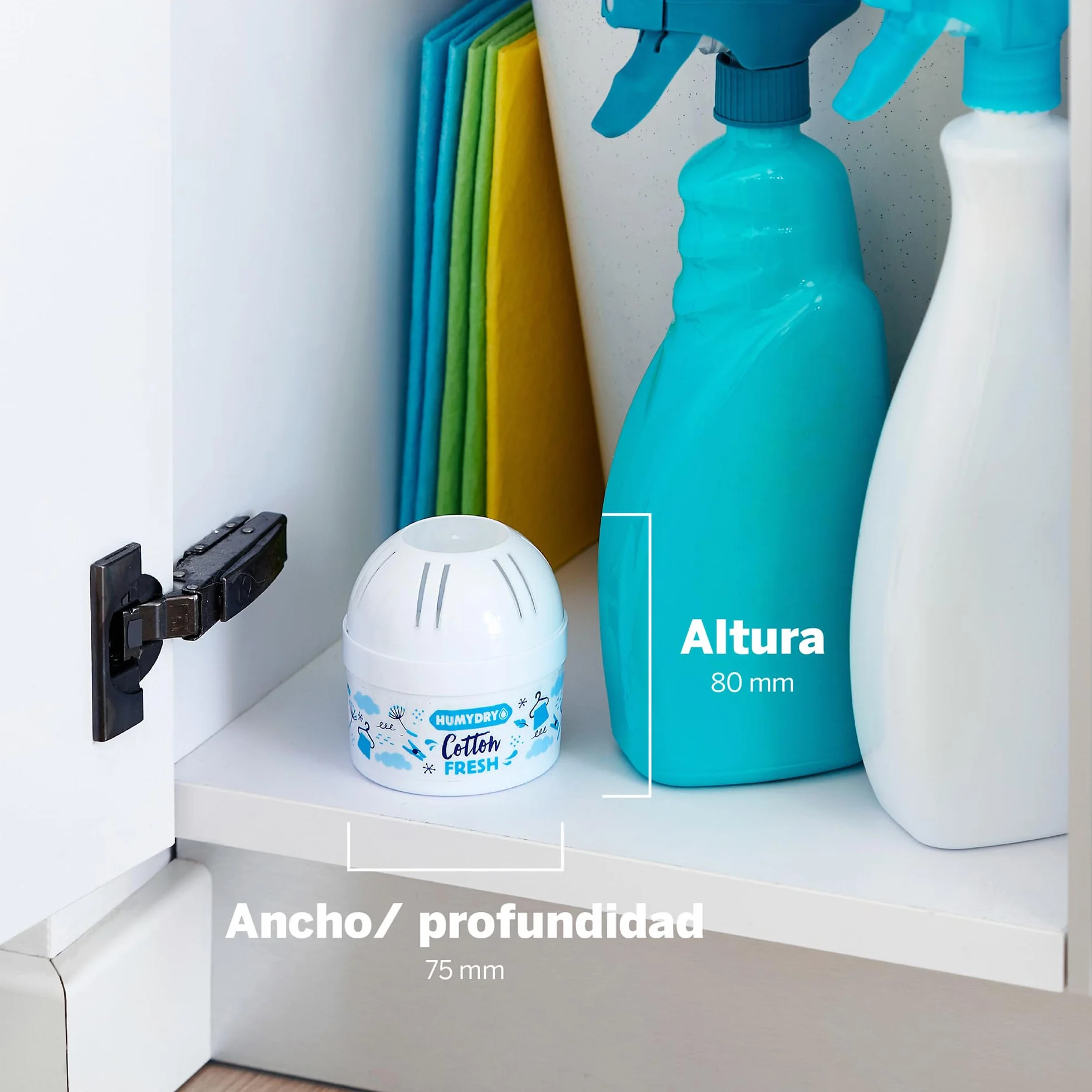HUMYDRY Mini 75g MIX Pack de 4 Deshumidificadores Ambientadores Absorben Humedad Reducen Olores Aroma Algodón 8 m²