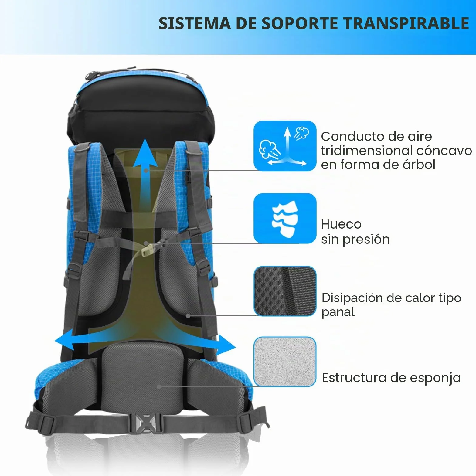 Bseash Mochila impermeable 80 L para senderismo camping con cubierta lluvia ligera deportes aire libre viajes escalada