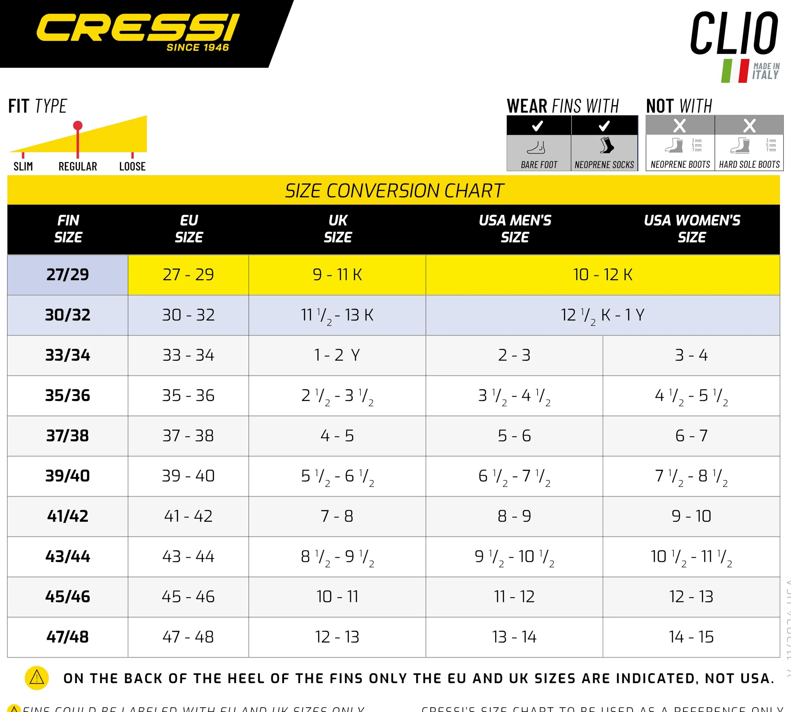 Cressi Juventud Clio Snorkel y Aletas de Buceo, Negro