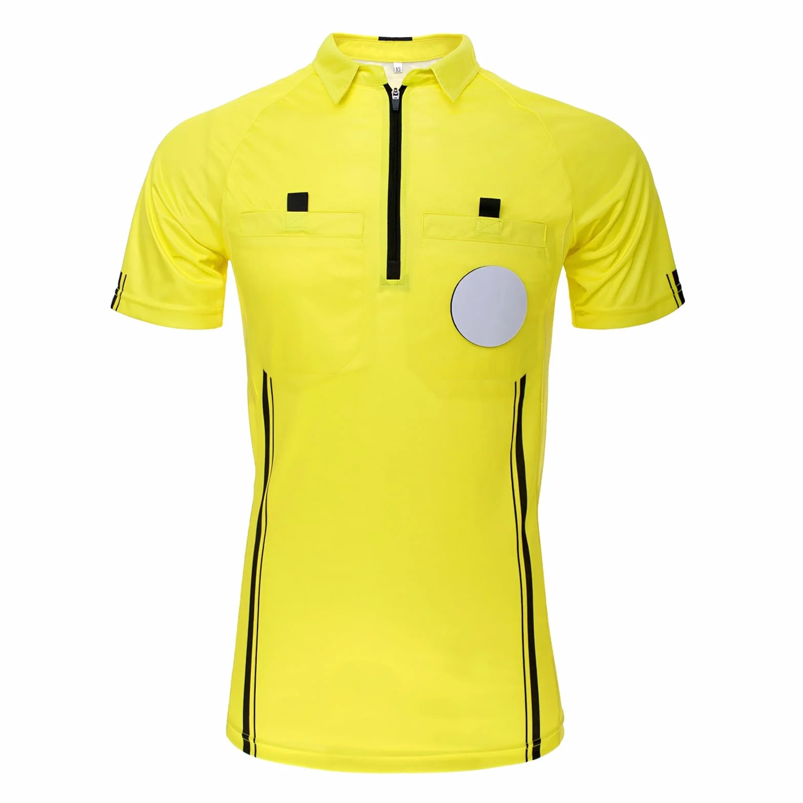 TopTie Camiseta Manga Corta Camisetas árbitro Disfraz Deporte Ropa Camisetas fútbol Polo T-Shirts con Dos bosillos Cremallera 1/4