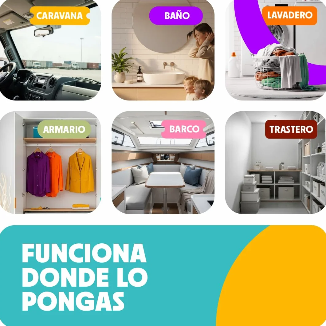 Pack x 5 Bolsas Antihumedad Deshumidificador Colgante para Armarios Garaje Trasteros Autocaravanas