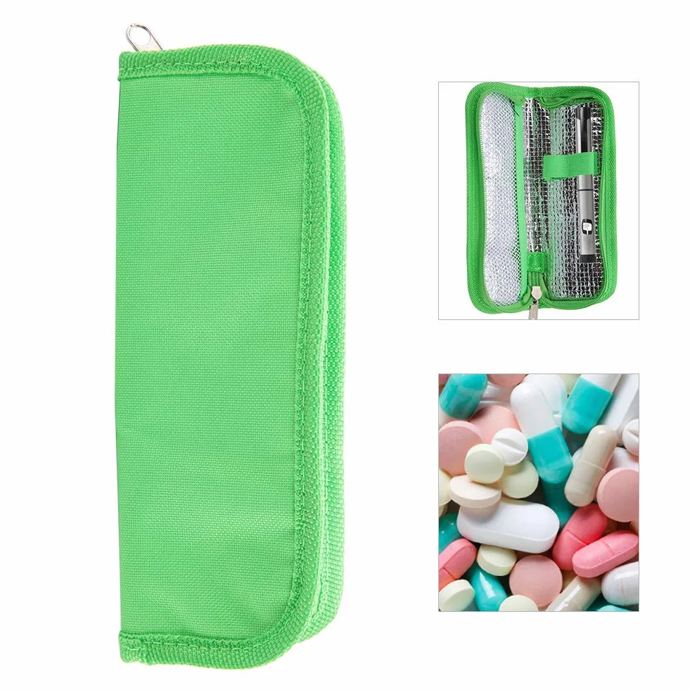 Estuche de Viaje para Enfriador de Insulina, Bolsa Portátil, Organizador Diabéticos, Aislado Isotérmico (Verde)