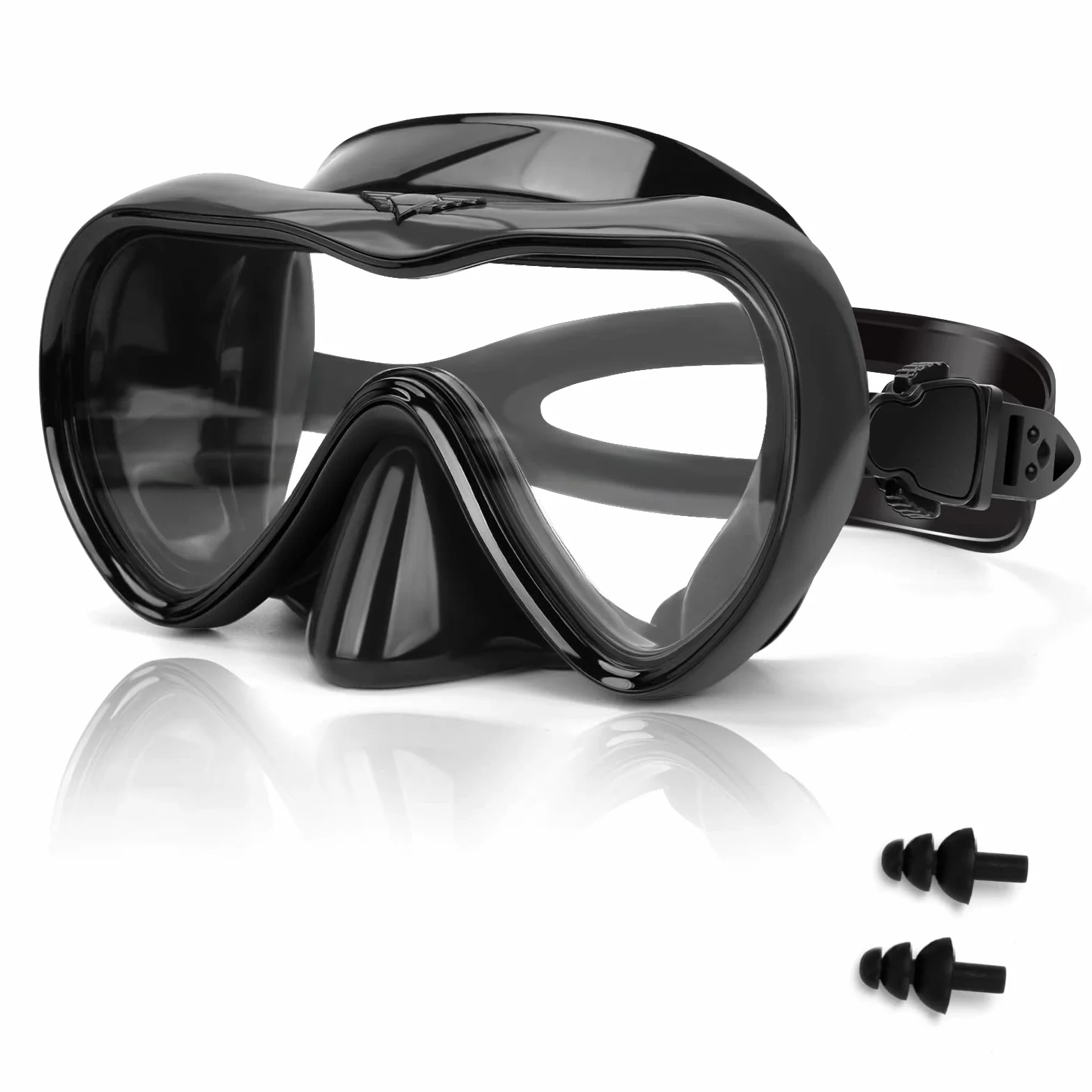 Gafas de natación, gafas de buceo antivaho con cubierta para la nariz, máscara de buceo de silicona antifugas para adultos, máscara de natación de vidrio templado HD de 180 grados para esnórquel con
