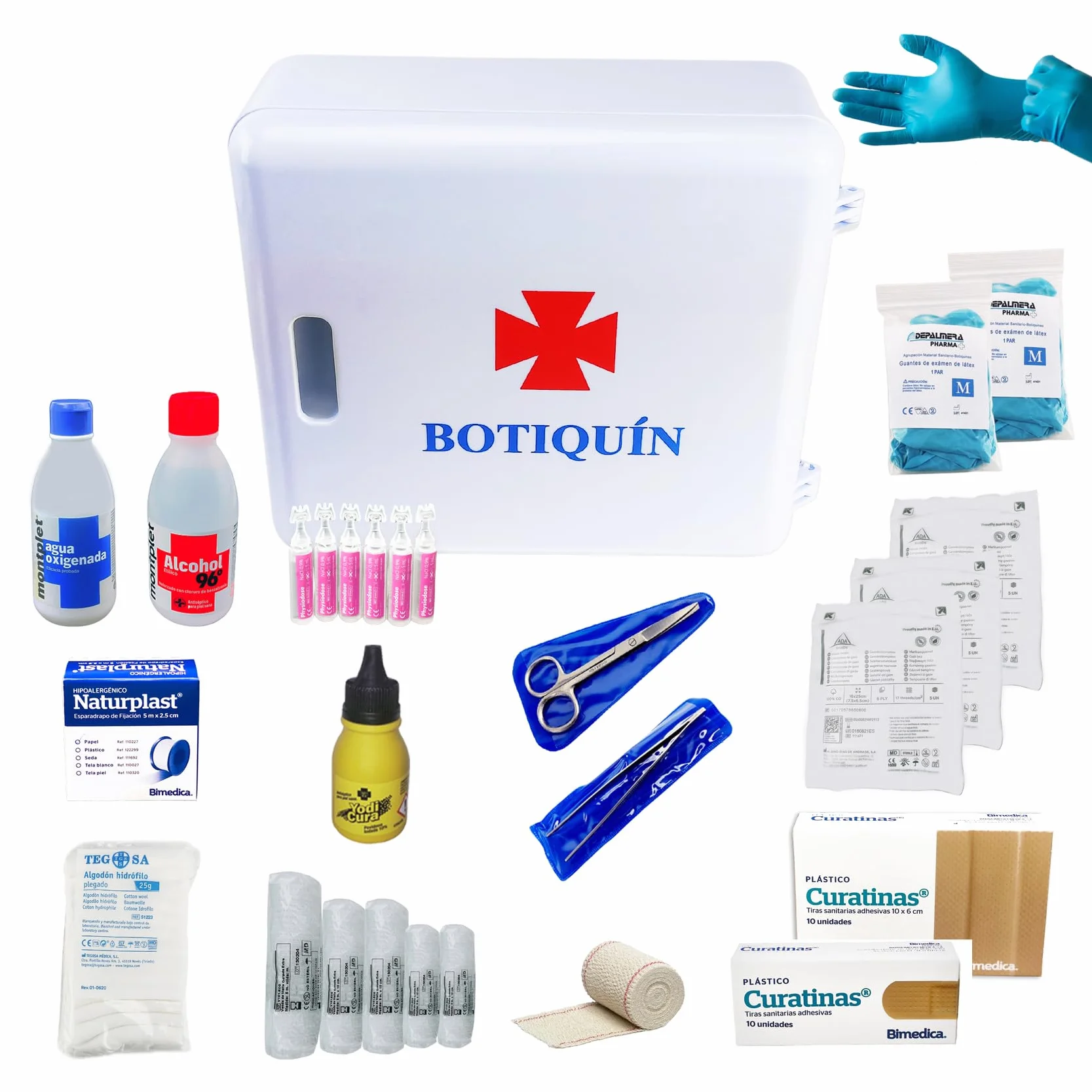 Botiquin de Primeros Auxilios Homologado 27x10x25 cm Armario Pared Material Sanitario
