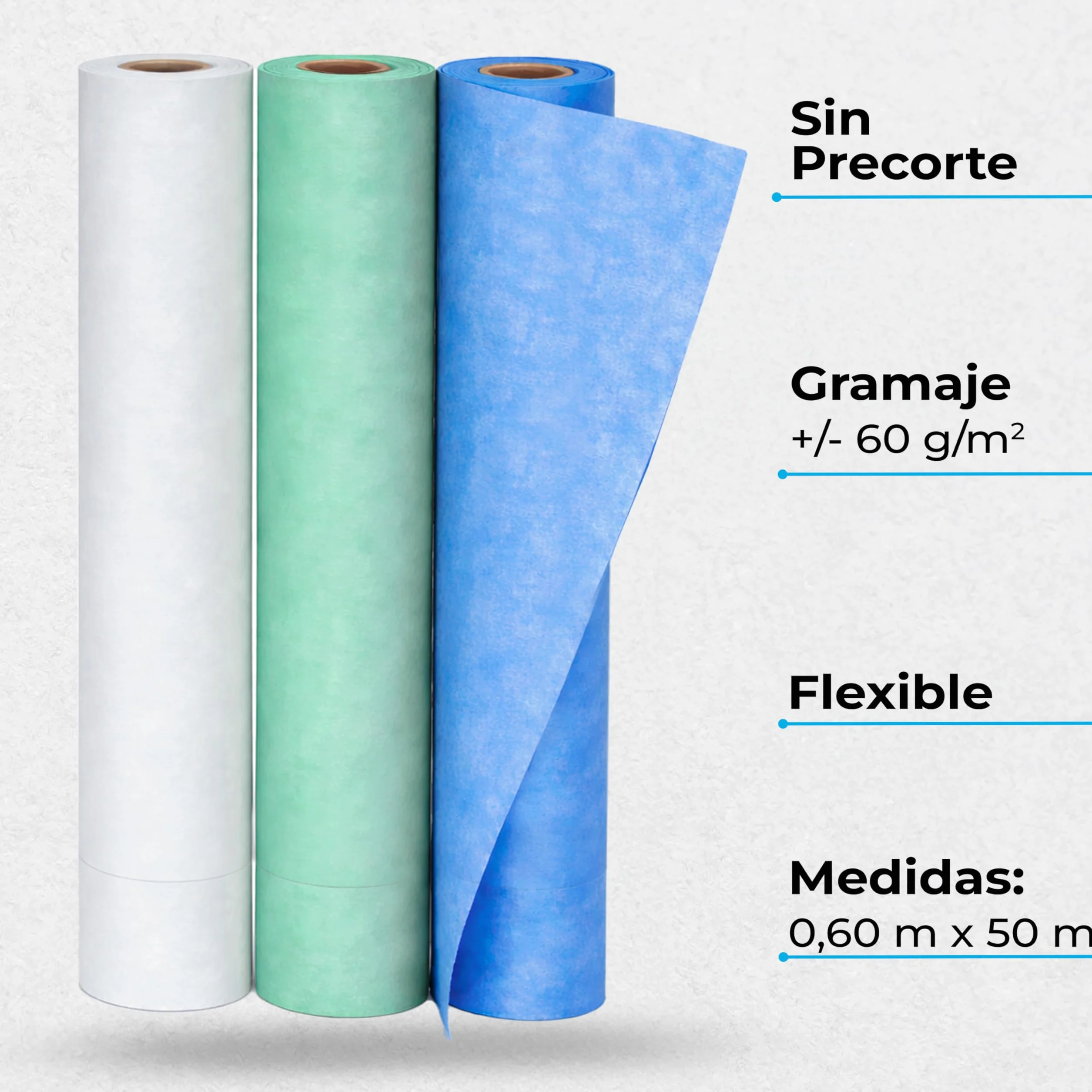 Papel Camilla Parafinado Antigoteo Azul 60 cm x 70 m 6 Rollos