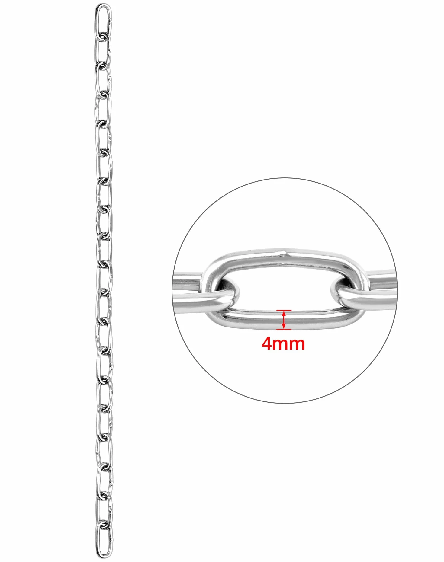 QWORK® Cadena para colgar sacos de boxeo de 4 hilos, cadenas de acero inoxidable resistentes, longitud total 50 cm, giro de 360 ​​grados, capacidad de carga máxima 70 kg