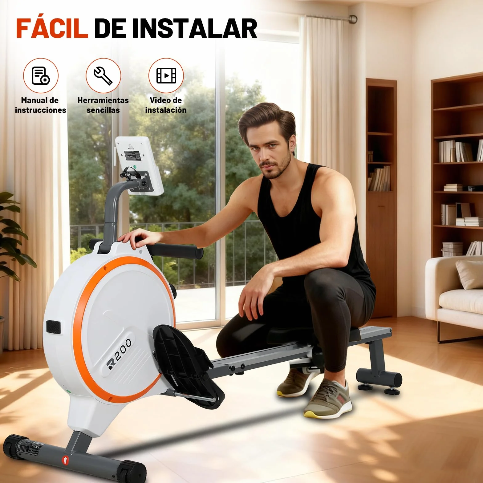 Máquina De Remo para Casa, Máquina Remo Magnético con 16 Niveles de Resistencia, Pantalla LCD, Maquina De Remo para Casa súper silenciosa, Rowing Machine Remo Fitness Gym En Casa