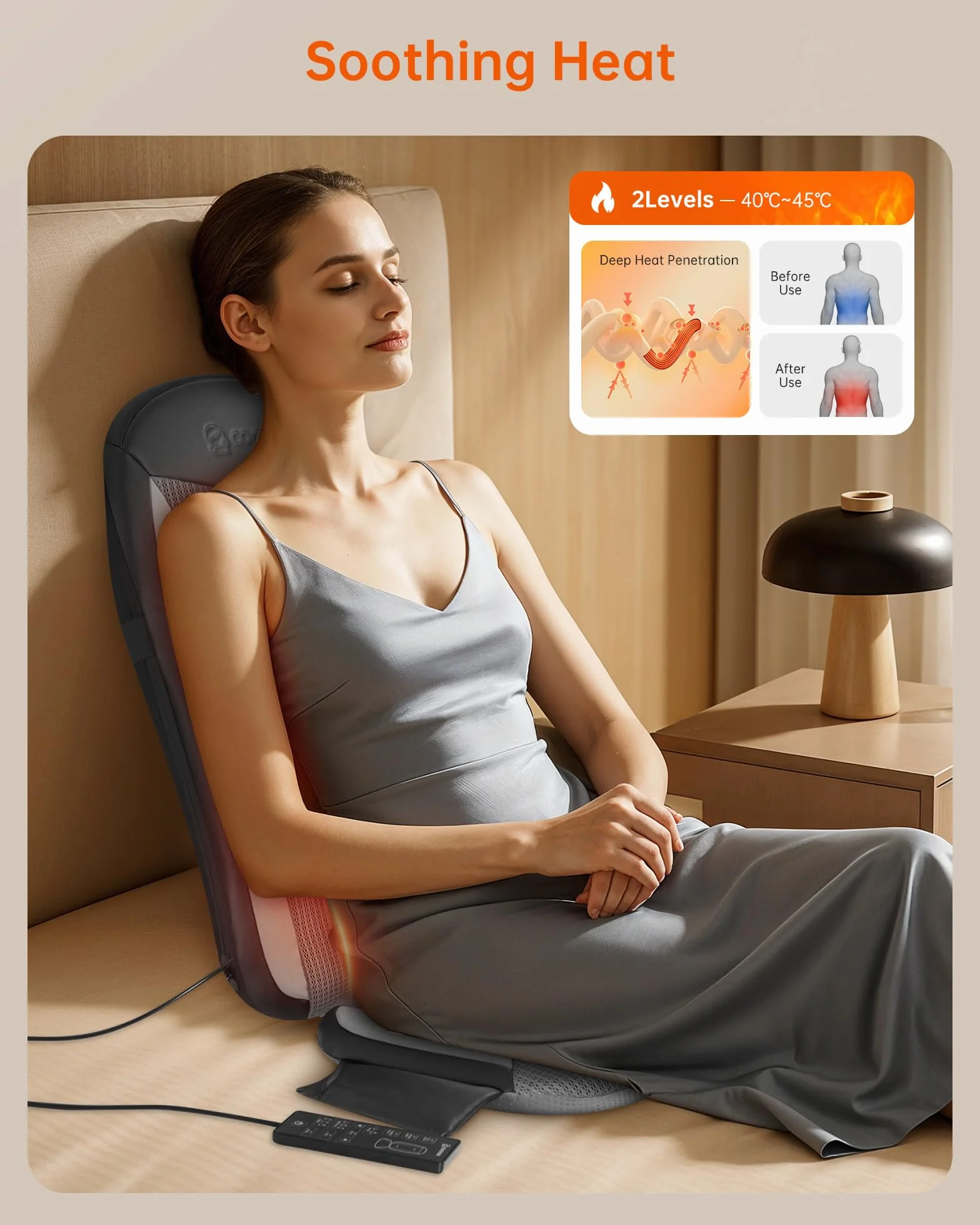 COMFIER Funda de Masajeador de Espalda Shiatsu con Calor para Asiento