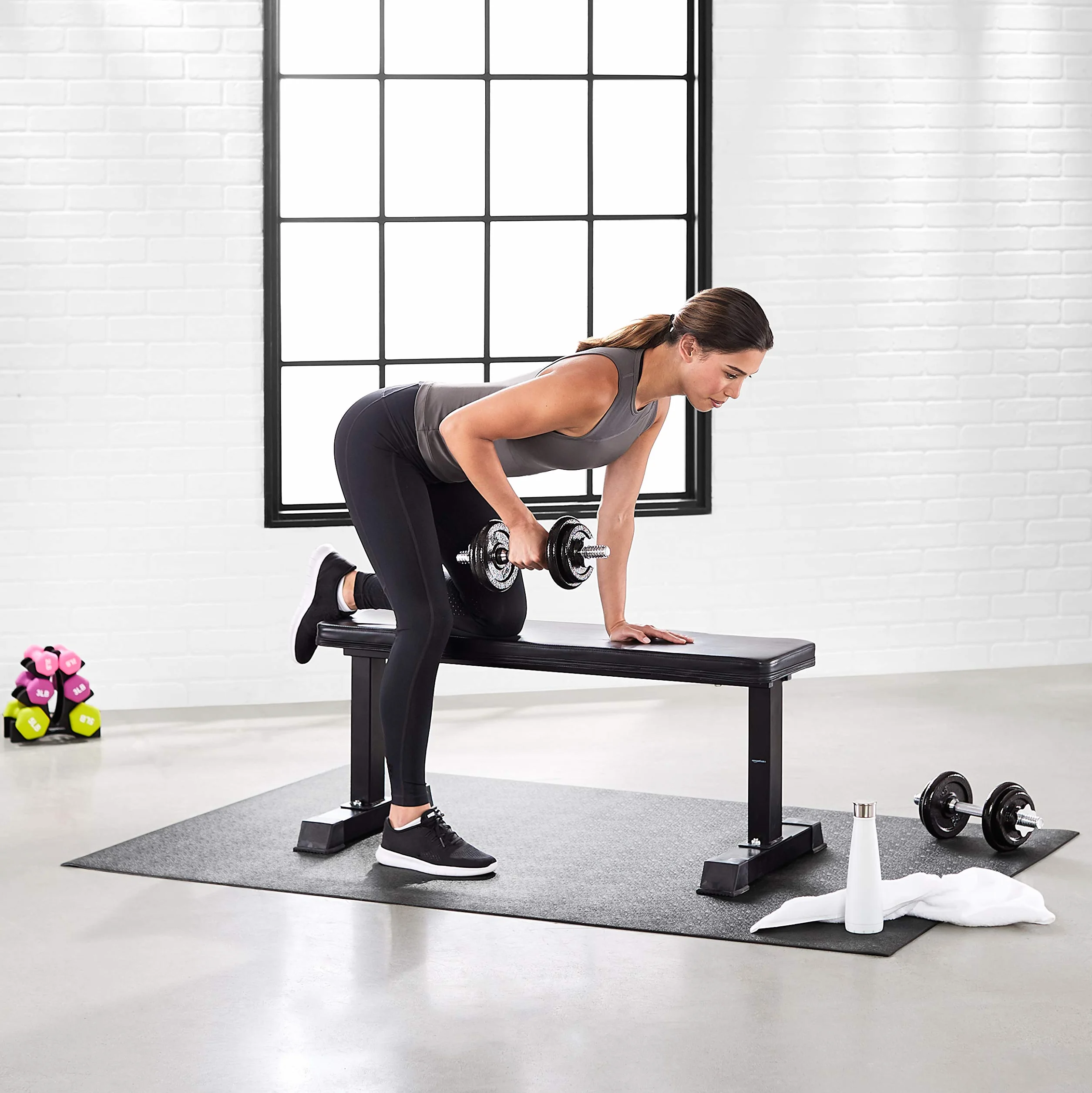 Amazon Basics Esterilla protectora de alta densidad para máquinas de gimnasio y cintas