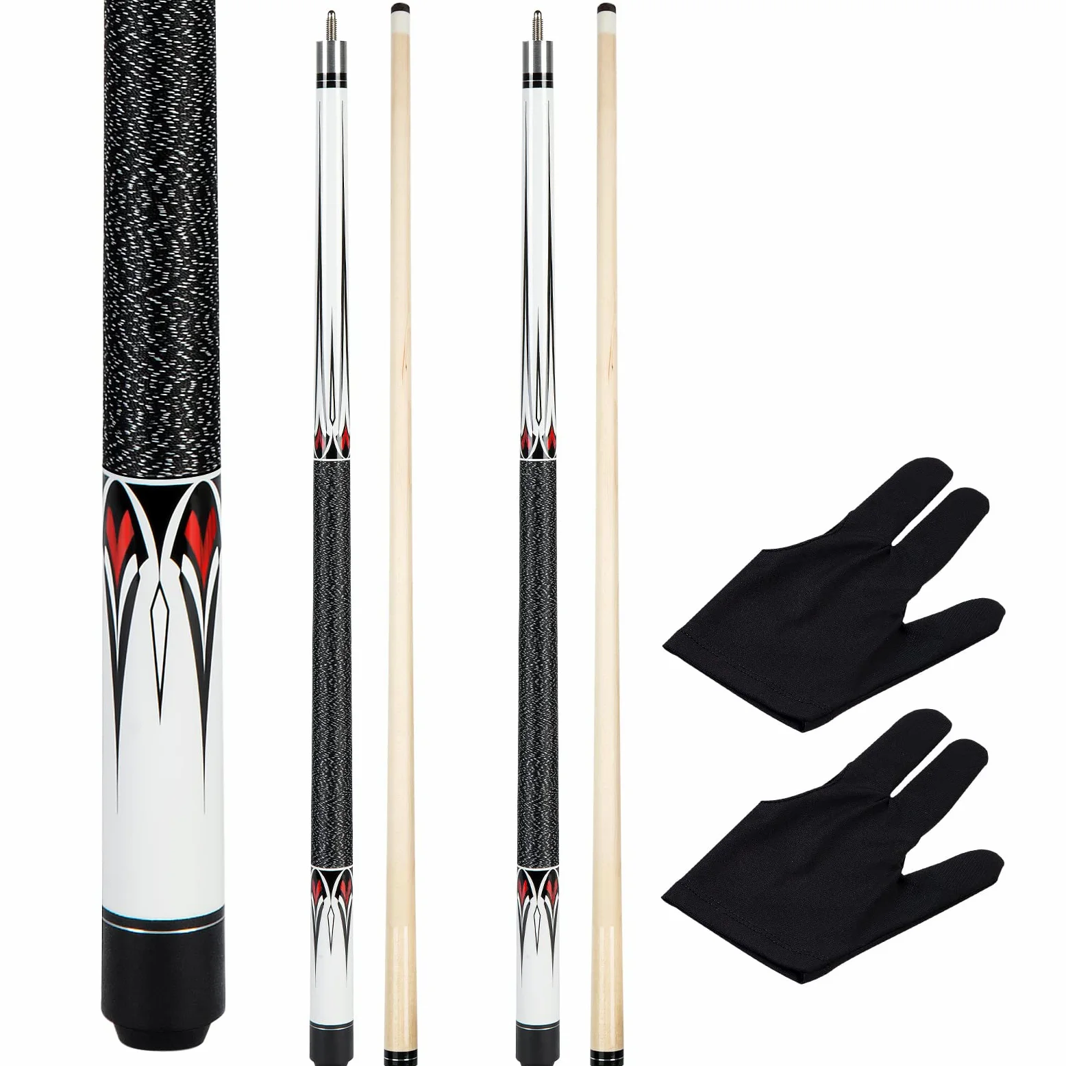 Pool Cue Stick - 58 Inch Maple Billiard Pool Stick, 19/20/21 oz 1/2 Maple Pool Cue Stick Kit, 2-Piece Billiard Pool Cue Stick