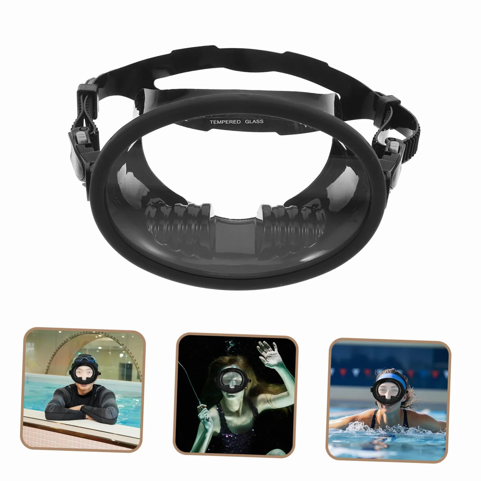 Toyvian Máscara de Buceo Visión Panorámica de Silicona y Vidrio Templado Antivaho Ajuste Cómodo , Adecuada para Buceo y Snorkel