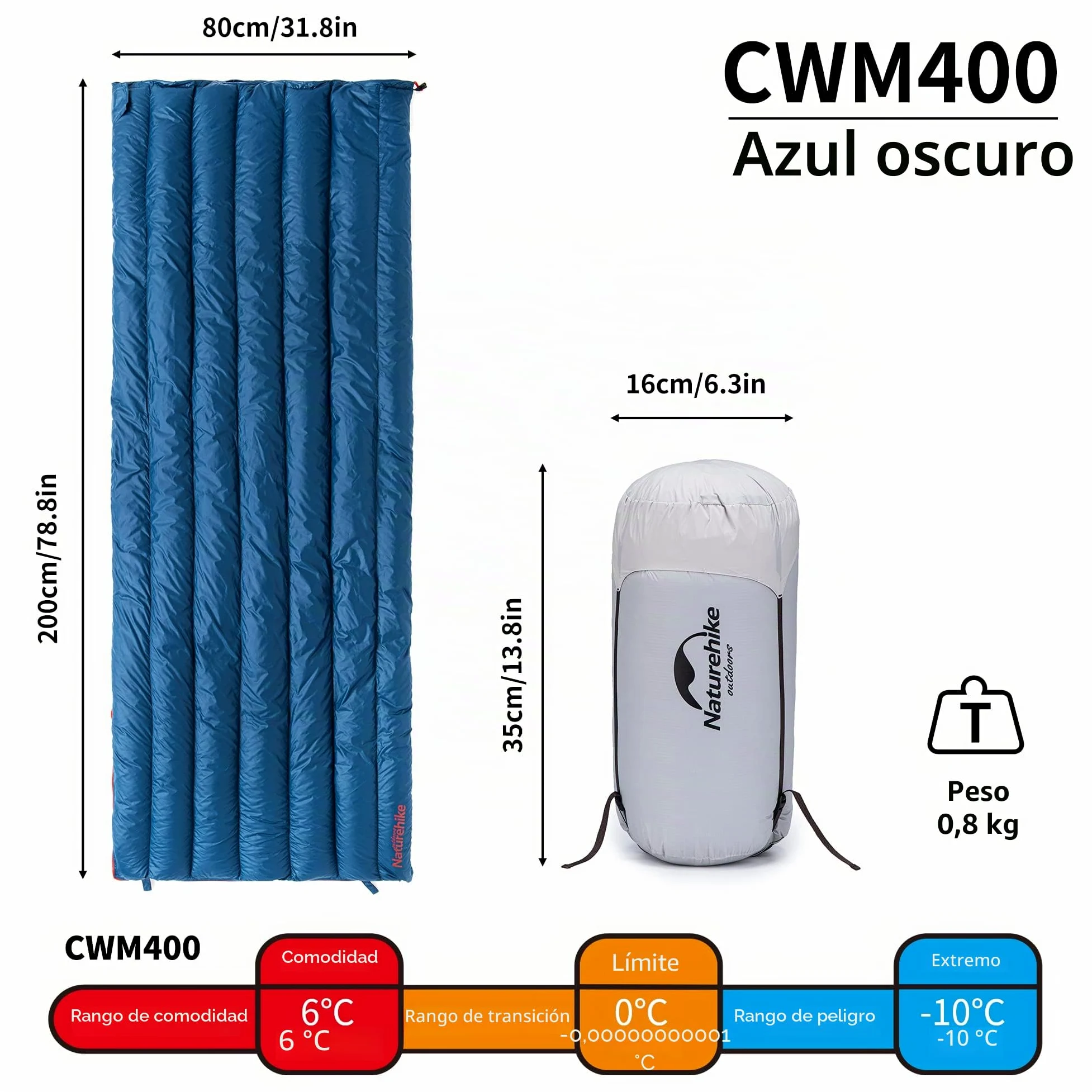 Naturehike Saco de Dormir Envolvente Ultraligero, 3-4 Estaciones, Impermeable, para Camping, Senderismo, Montañismo