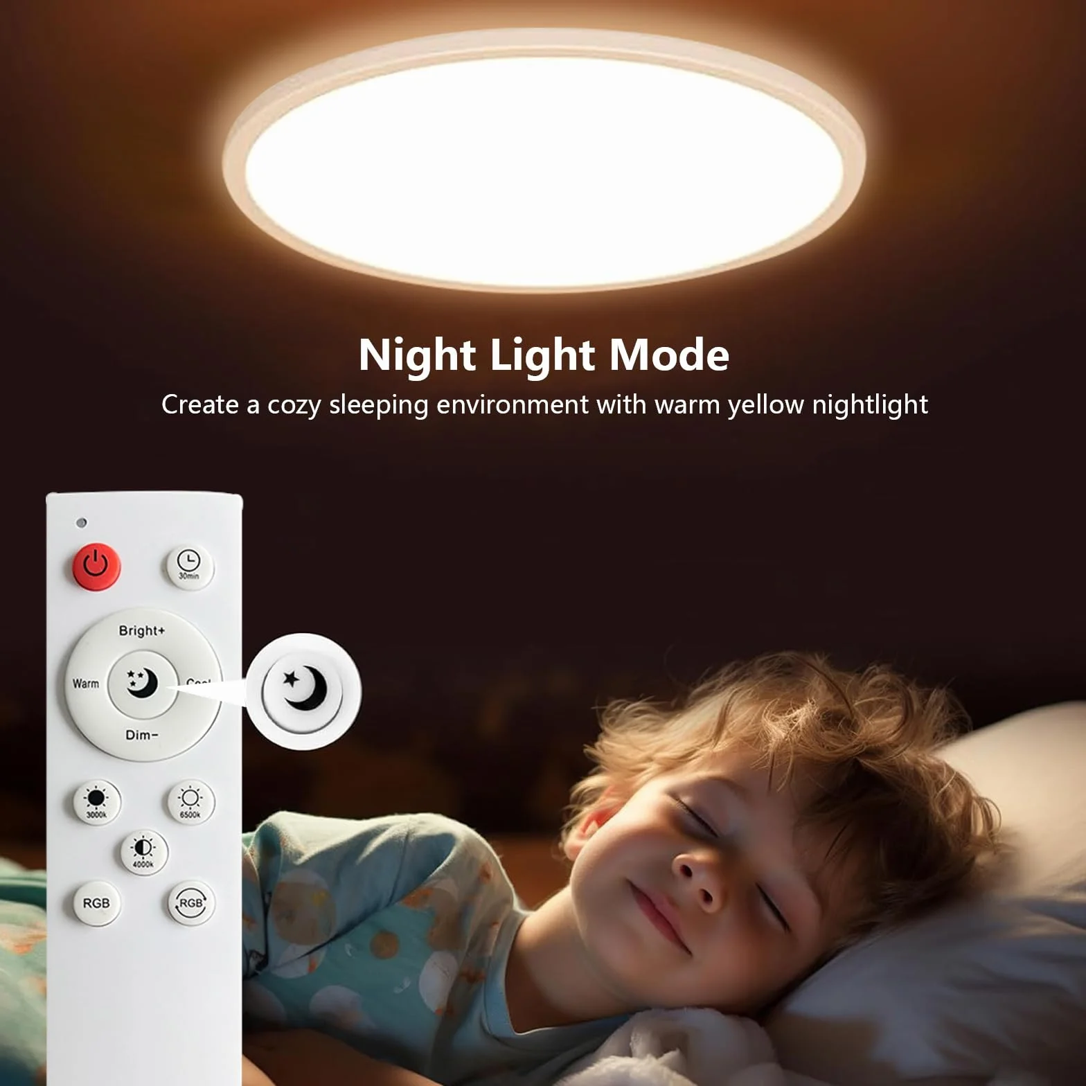 Lámpara Techo LED 30W RGB Regulable 2700K-6500K Compatible con Alexa & Google Home