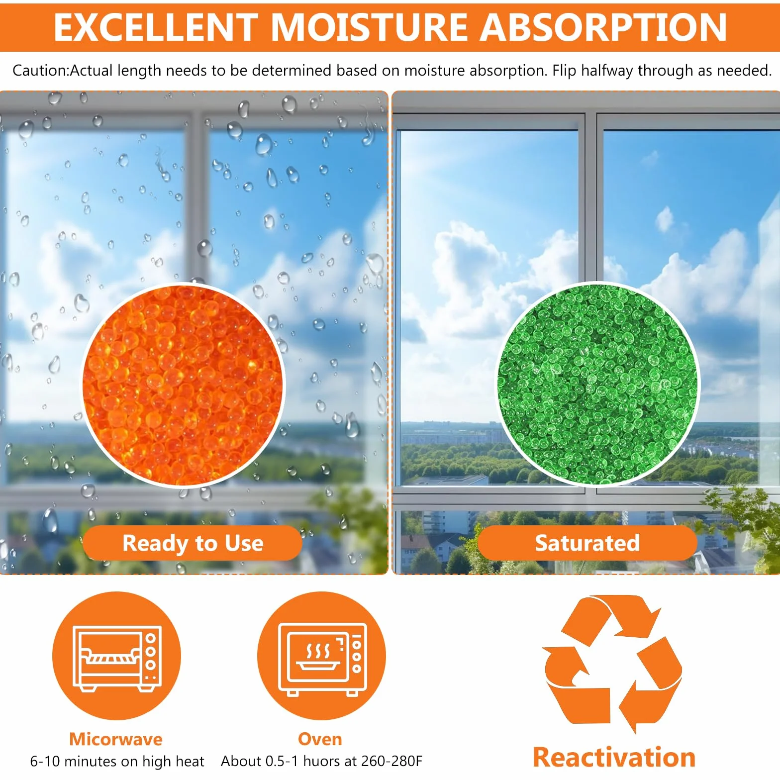 Silica Gel Reutilizable Desecante 400g con Indicador de Color Naranja a Verde para Impresora 3D