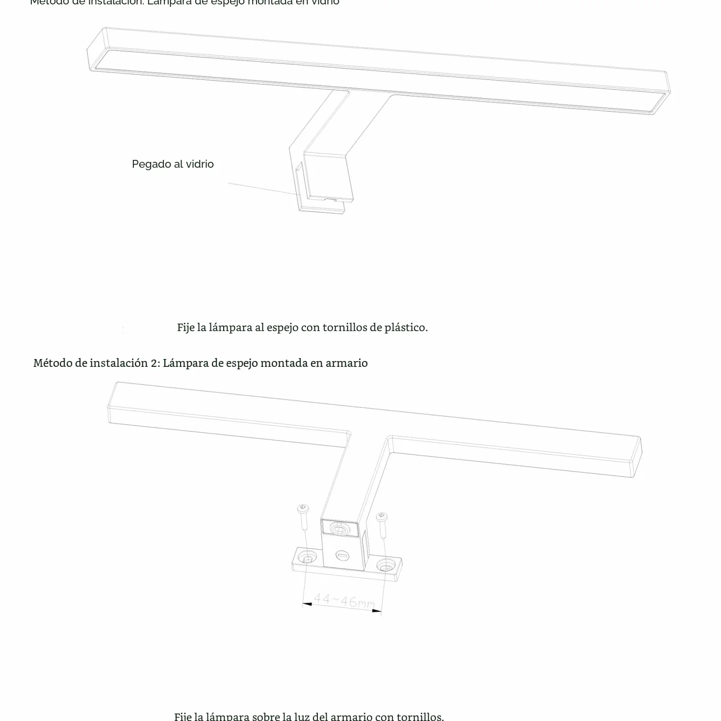 LIGHTWORLD24 Lámpara de baño LED 30 cm 5W 230V 550lm 4000K IP44