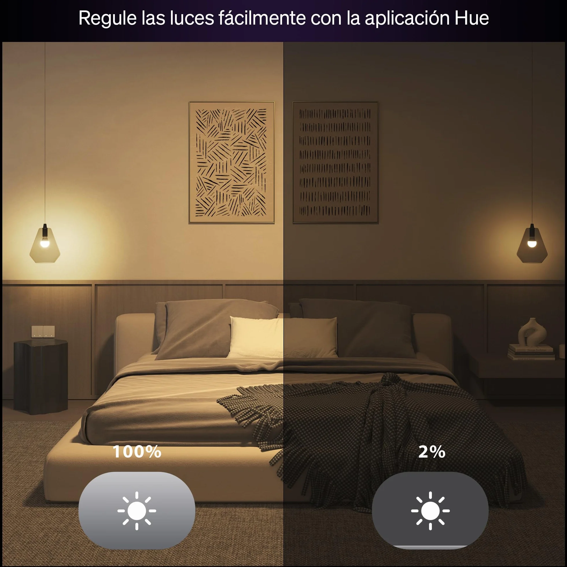 Philips Hue Essential Bombilla LED Inteligente A60 Smart E27 8W 2200-6500K 806lm regulable