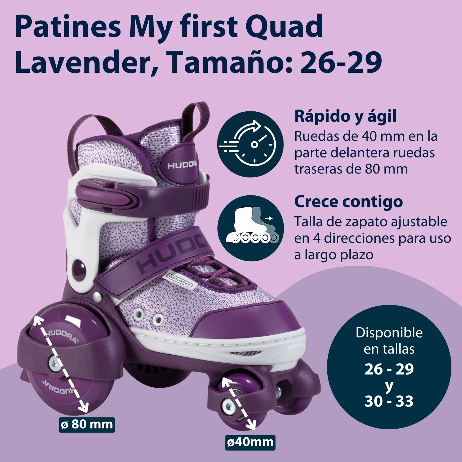 HUDORA My First Quad Patines ajustables para niños hasta 20 kg