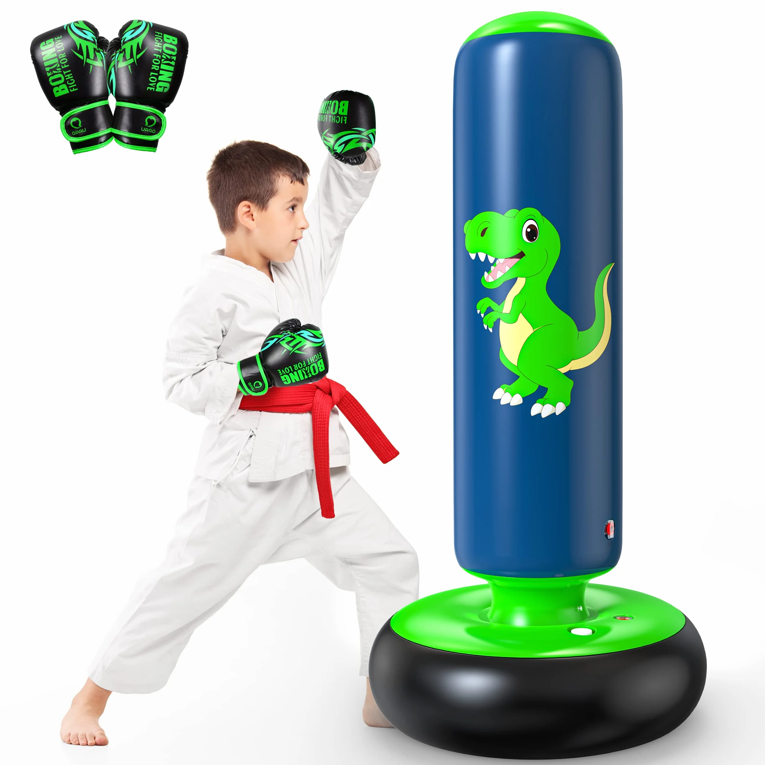 Saco Boxeo Niños Inflable de Pie 3-8 Años Punching Ball Set Karate Taekwondo MMA
