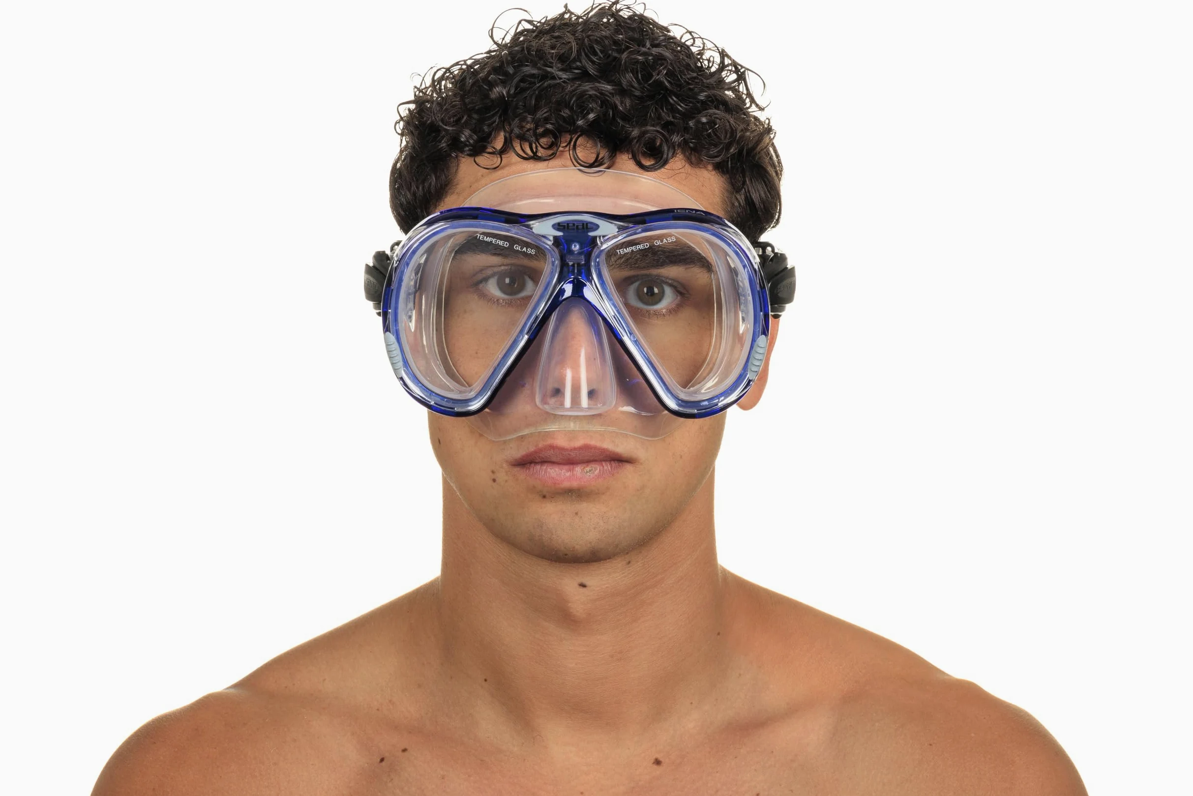SEAC Set bis Iena Dry - Set de Máscara de Doble Lente de Silicona y Tubo con Sistema Dry Top y Válvula de Purga, para Buceo y Snorkel