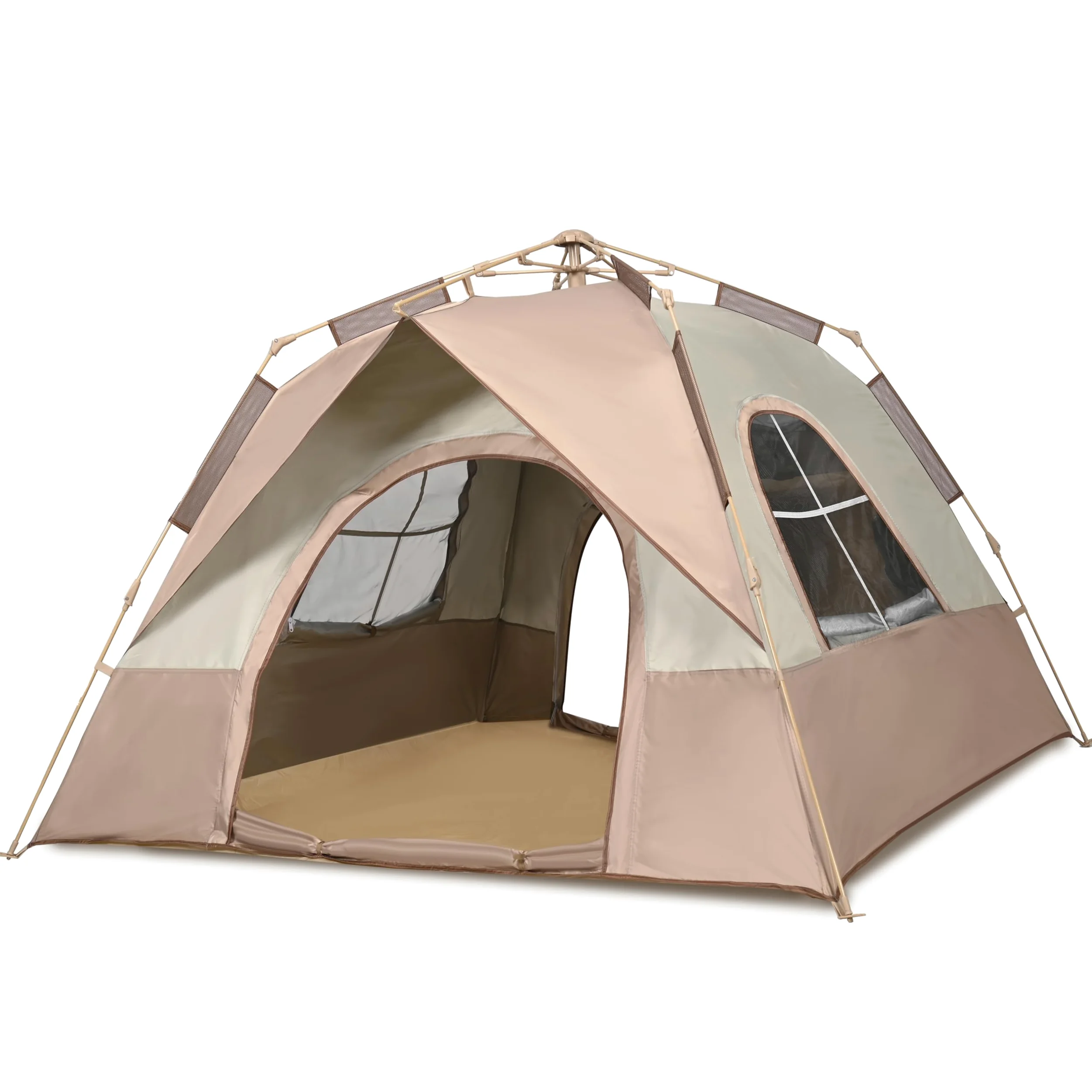 Tienda de campaña automática para 2 a 6 personas para 4 estaciones, impermeable y resistente al viento, tienda de campaña con puerta y ventana para acampar familiar al aire libre, senderismo, caza