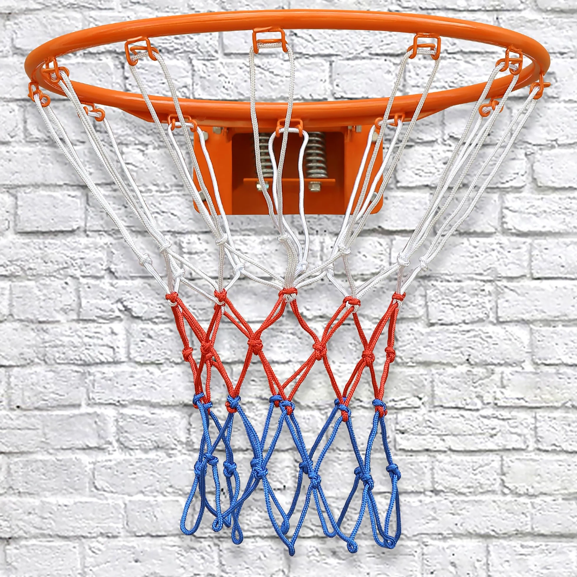 Aro de Baloncesto de Hierro con Red, Exterior e Interior, Naranja, 45cm