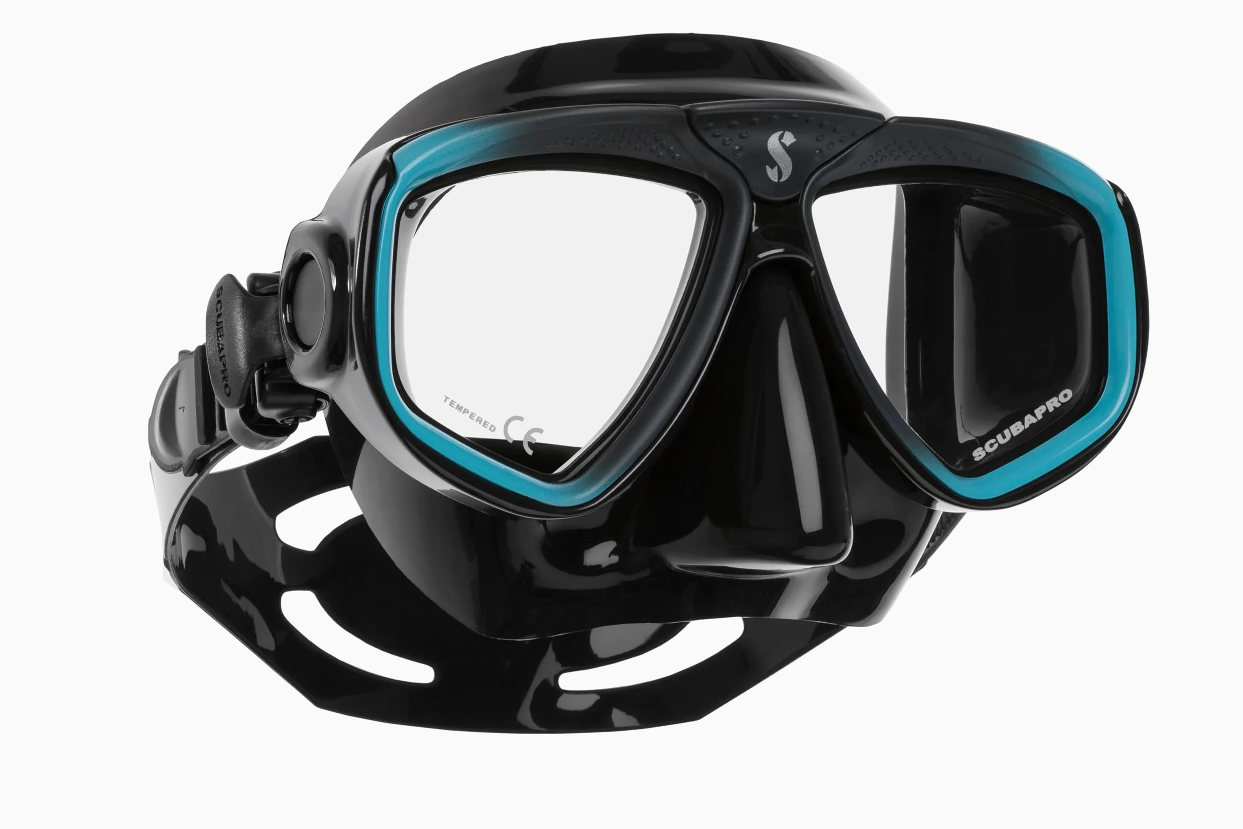 SCUBAPRO Zoom EVO - Máscara de Buceo, Color Negro y Turquesa