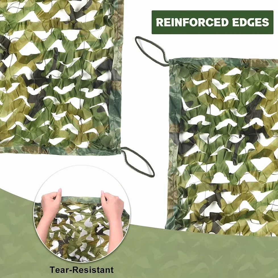Red de Camuflaje Ligera Malla de Camuflaje Red de Protección Solar del Ejército Militar para Jardín Interior Observar Aves(8.512m)