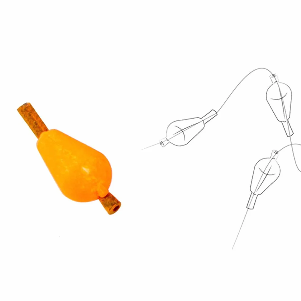6 indicadores de forma de oliva de espuma flotante para pesca con mosca - Perlas Ovales Plásticas de Pesca Granos Flotador Pesca, color rojo