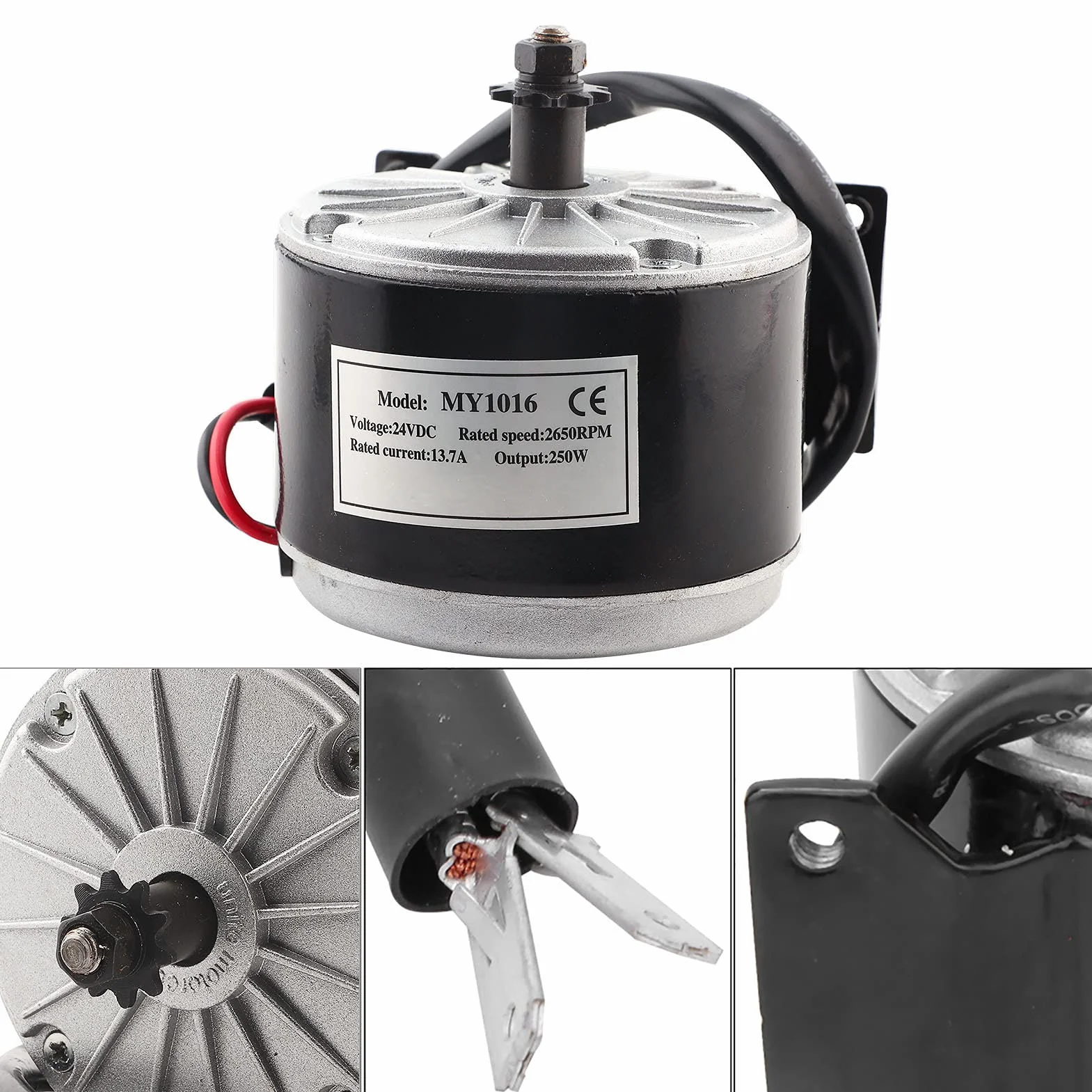 MY1016 24 V 250 W Motor Cepillo Alta Velocidad para Scooter Eléctrico Bicicleta Eléctrica