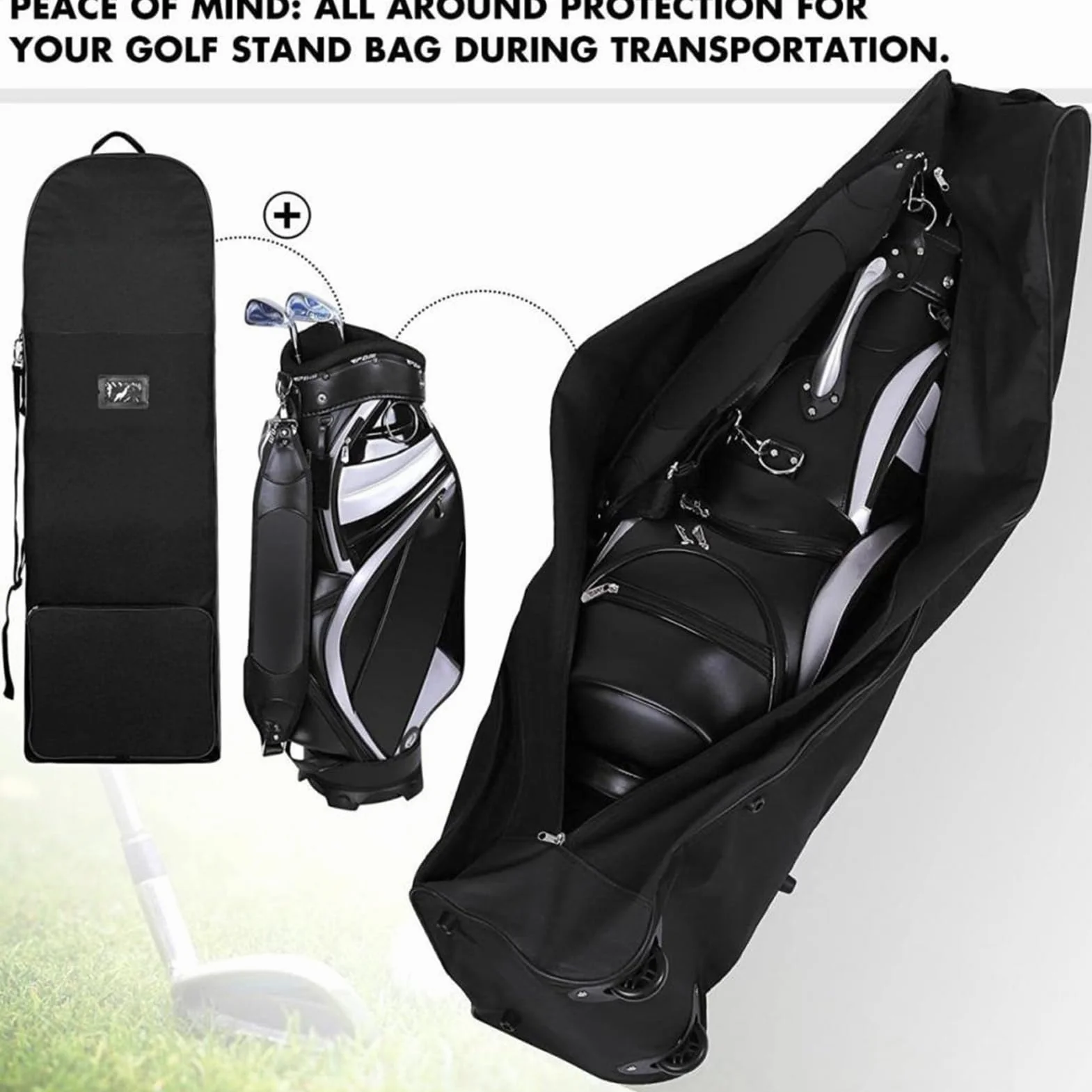 Bolsa de Viaje para Palos de Golf, Bolsa de Golf para aerolíneas – Bolsa Plegable de Gran Capacidad para Accesorios Deportivos con Ruedas para Gimnasio, Camping, Viajes, Viajes, mochileros
