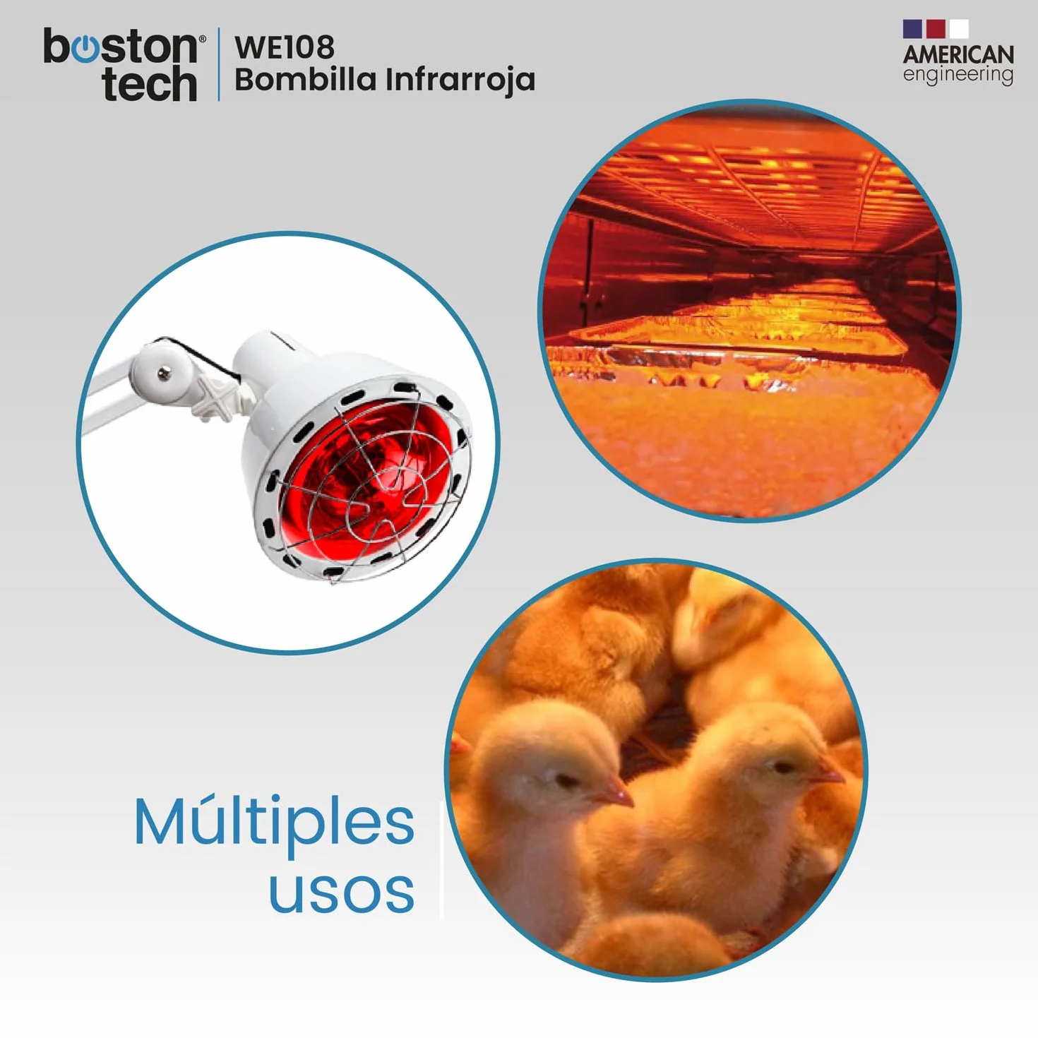 Bombilla Infrarroja para Termoterapia Boston Tech E27 12x0,03x16,5 cm
