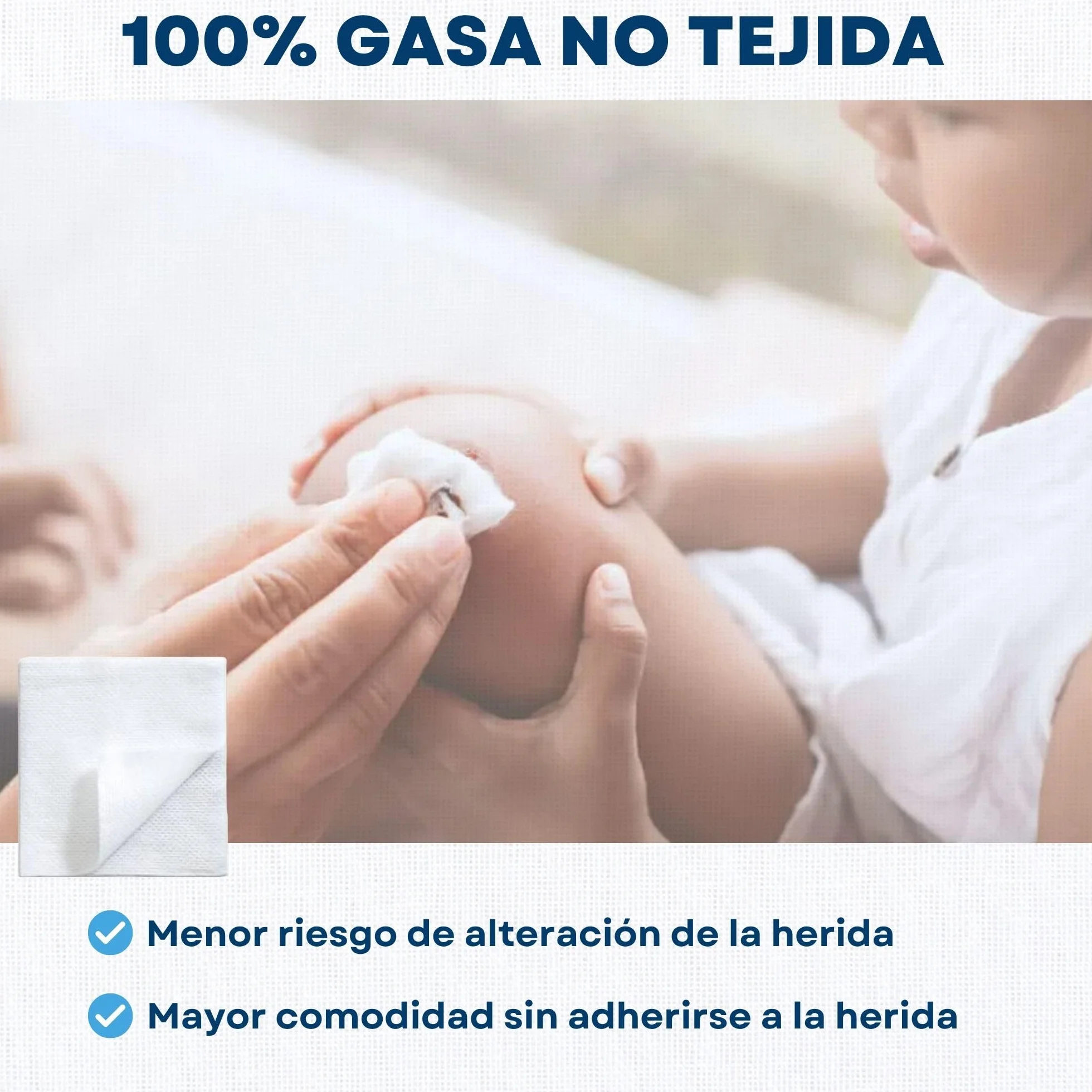 Gasas 4 capas no tejidas 200 uds cura heridas desinfección piel