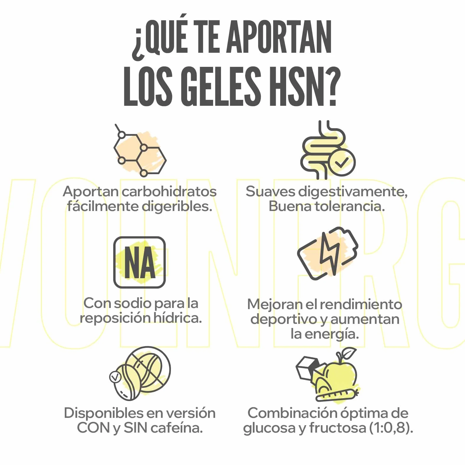 HSN Evonergy Maxigel Con Cafeína Limón 70ml 12 Unidades Gel Energético 60g Carbohidratos 1:0.8 Glucosa Fructosa Vegano Sin Gluten