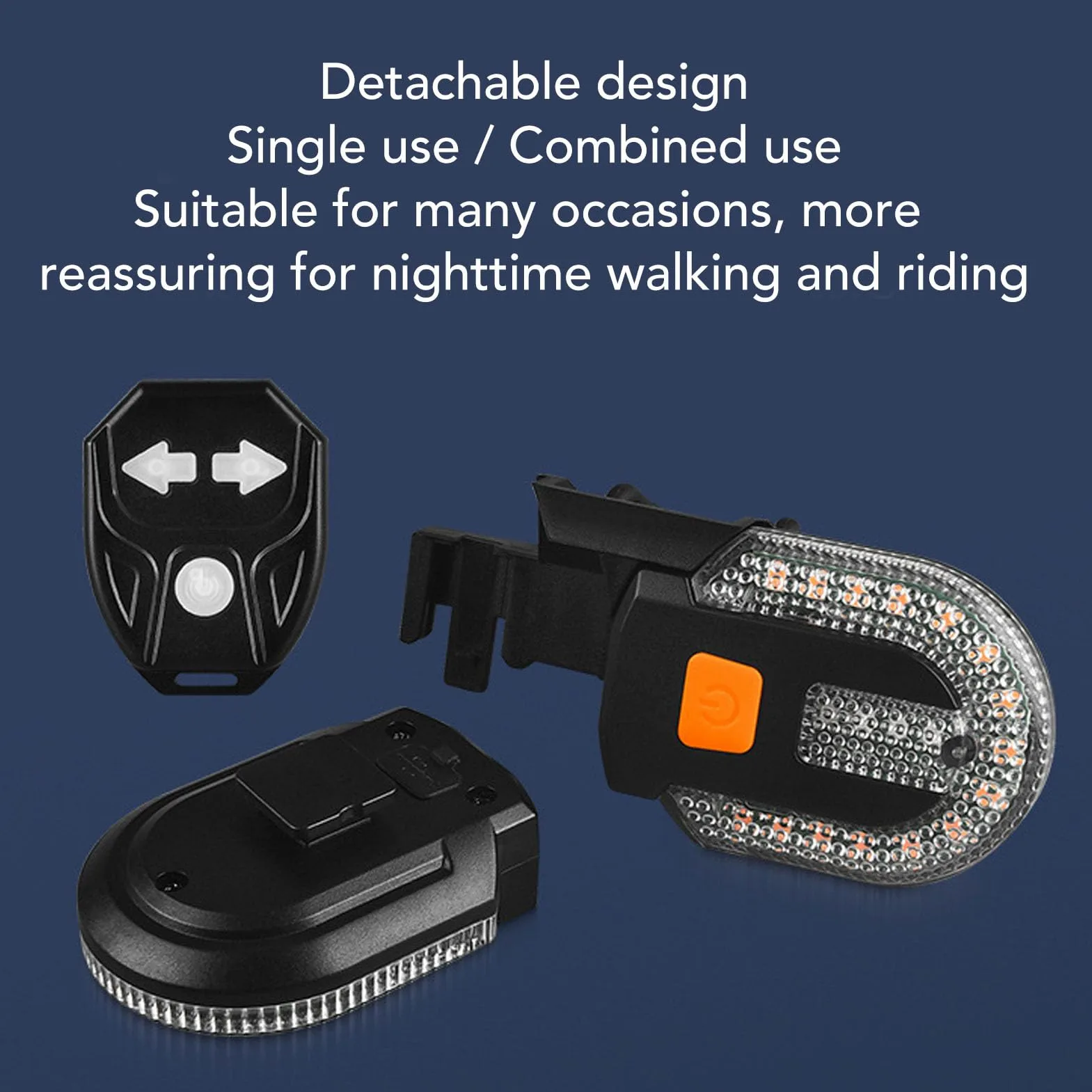 CHICIRIS Señales de para Bicicleta Luz Trasera LED Recargable por USB con Control Remoto 5 Modos ABS 4 Luces Traseras 2 Controles Remotos para Montar de Noche en Bicicletas de Montaña