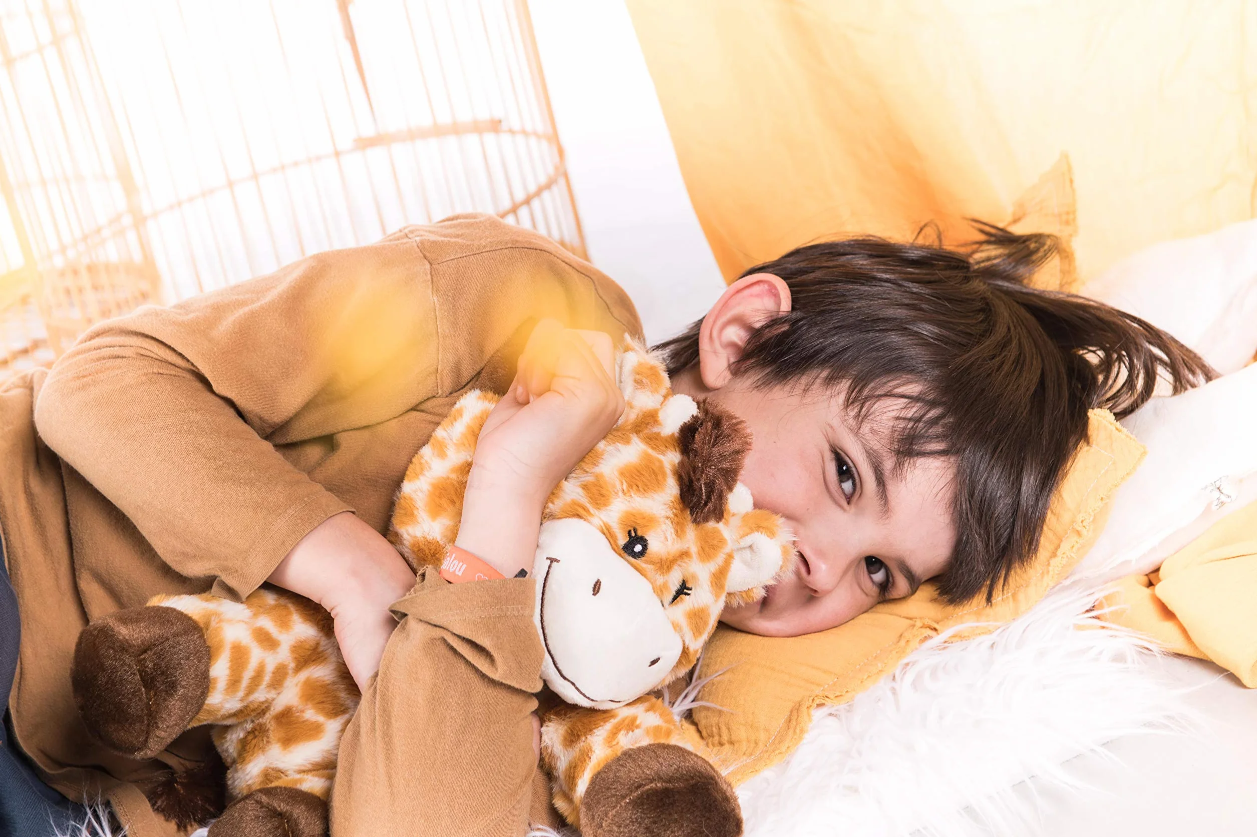 Peluches Térmicos 23 cm - Peluche Semillas Microondas - Jirafa de Peluche para Aliviar Cólicos Bebés