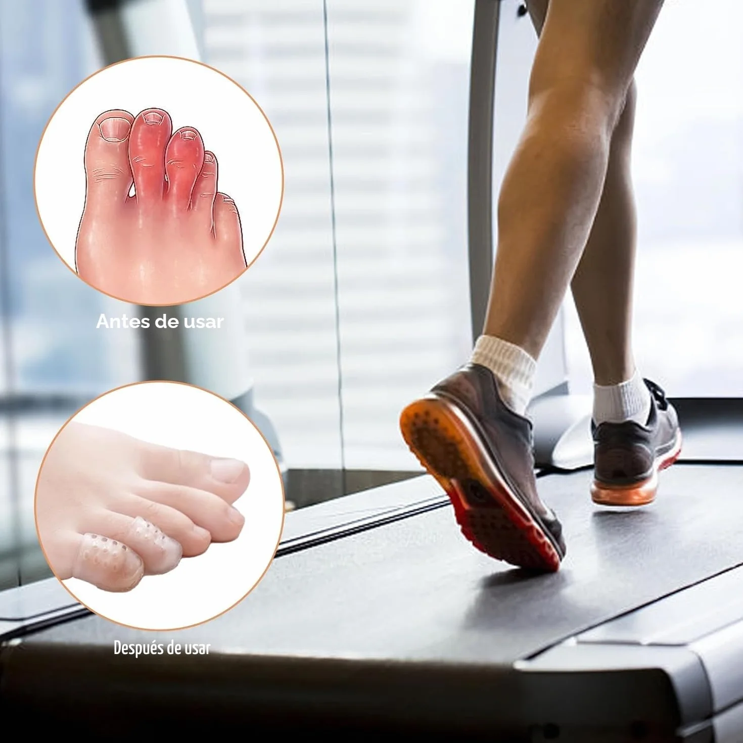 Protección de Dedo Del Pie Transparente, Silicona Transpirable para Caminar y Correr