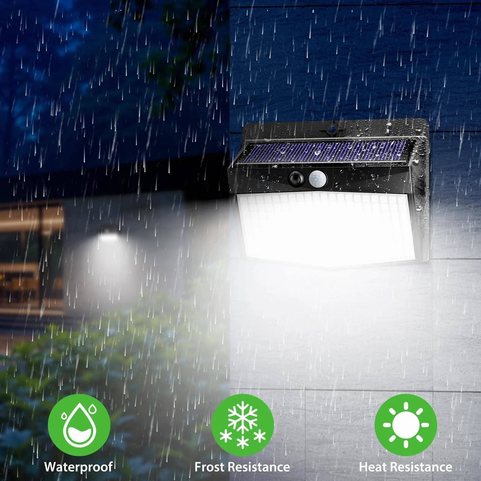 Nipify Focos Solares Exteriores 2 Paquete con Sensor de Movimiento Impermeable para Jardín Patio