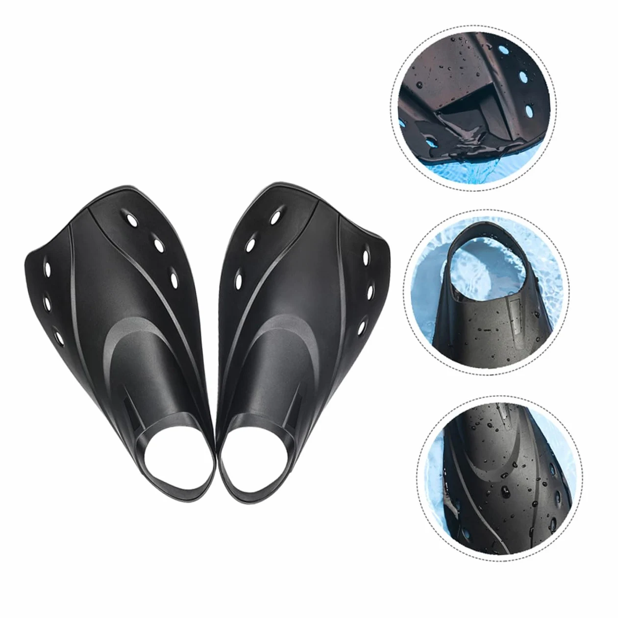 PRETYZOOM Aletas de Natación y Buceo Ajustables para Adultos, Material Ligero, Talla L, Cortas, para Entrenamiento y Snorkel, Diseño Ergonómico, Uso en Piscina y Mar