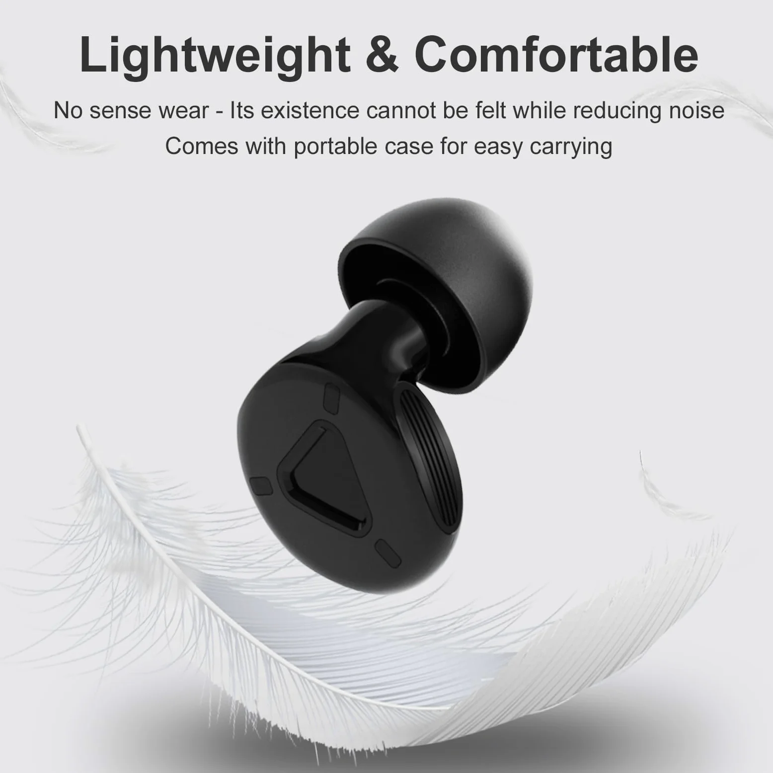 Tapones para los oídos para dormir con cancelación de ruido, 2 juegos de tapones para los oídos ultraligeros reutilizables con 8 almohadillas de silicona para conciertos y viajes, enfoque