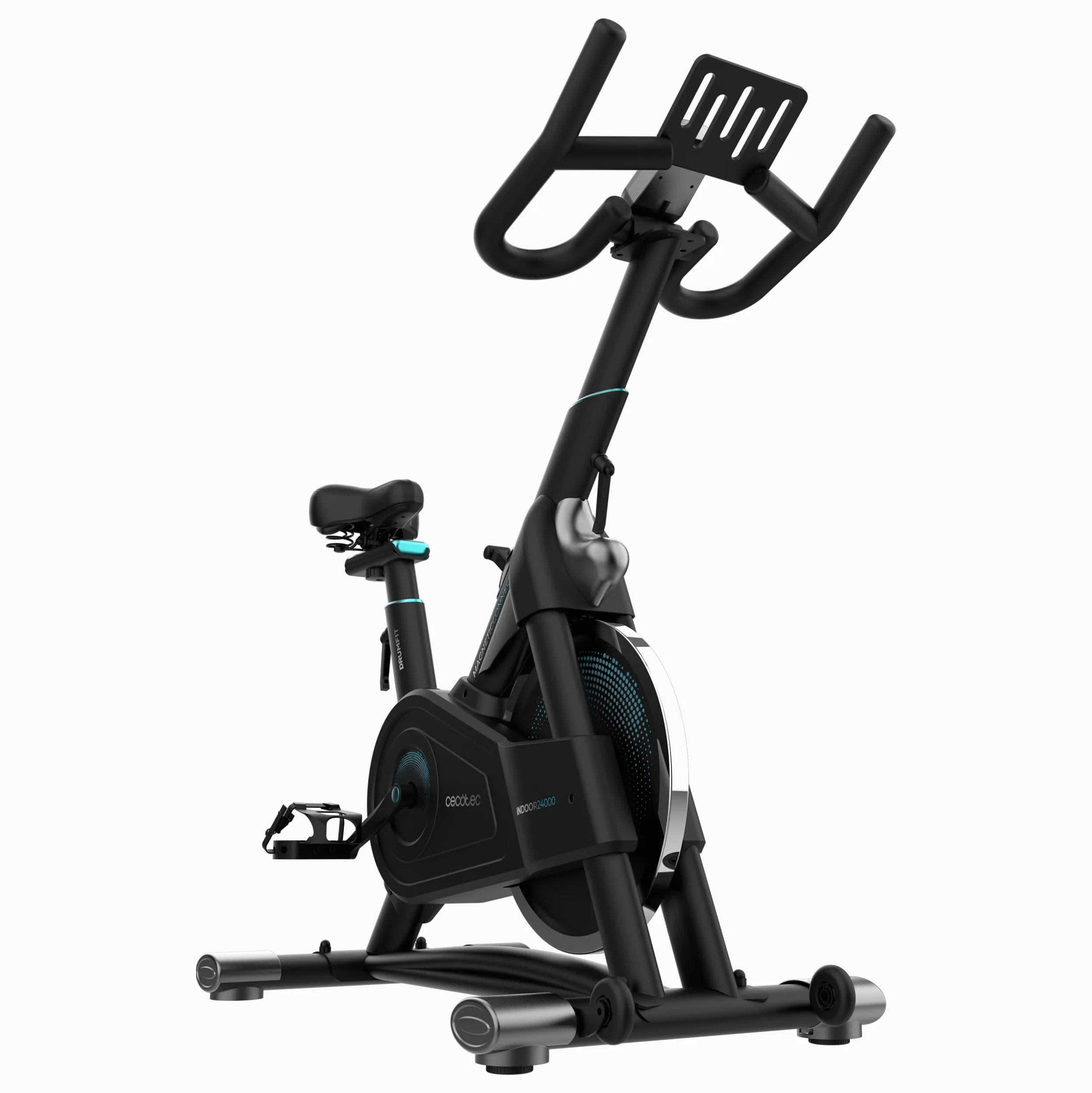 Cecotec Bicicleta Estática Indoor con Resistencia Magnética y Volante de Inercia 24Kg DrumFit Indoor 24000 Magnetic Connected. APP, 8 Niveles de Resistencia, Pantalla, Sillín y Manillar Ajustables