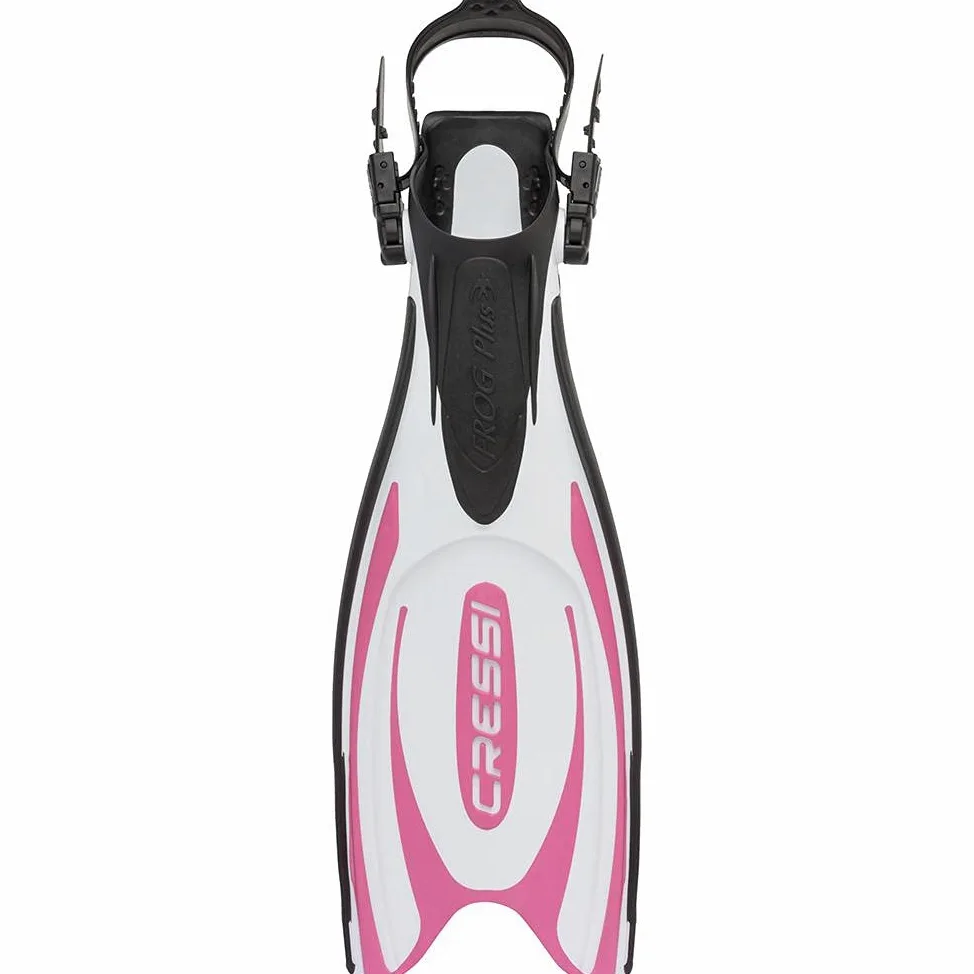 CRESSI Frog Plus Fins White/Pink XS/S (35/38 EU) - Aletas Ajustable para Buceo Snorkel Apnea, Blanco/Rosa, XS/S (35/38 EU), Mujer