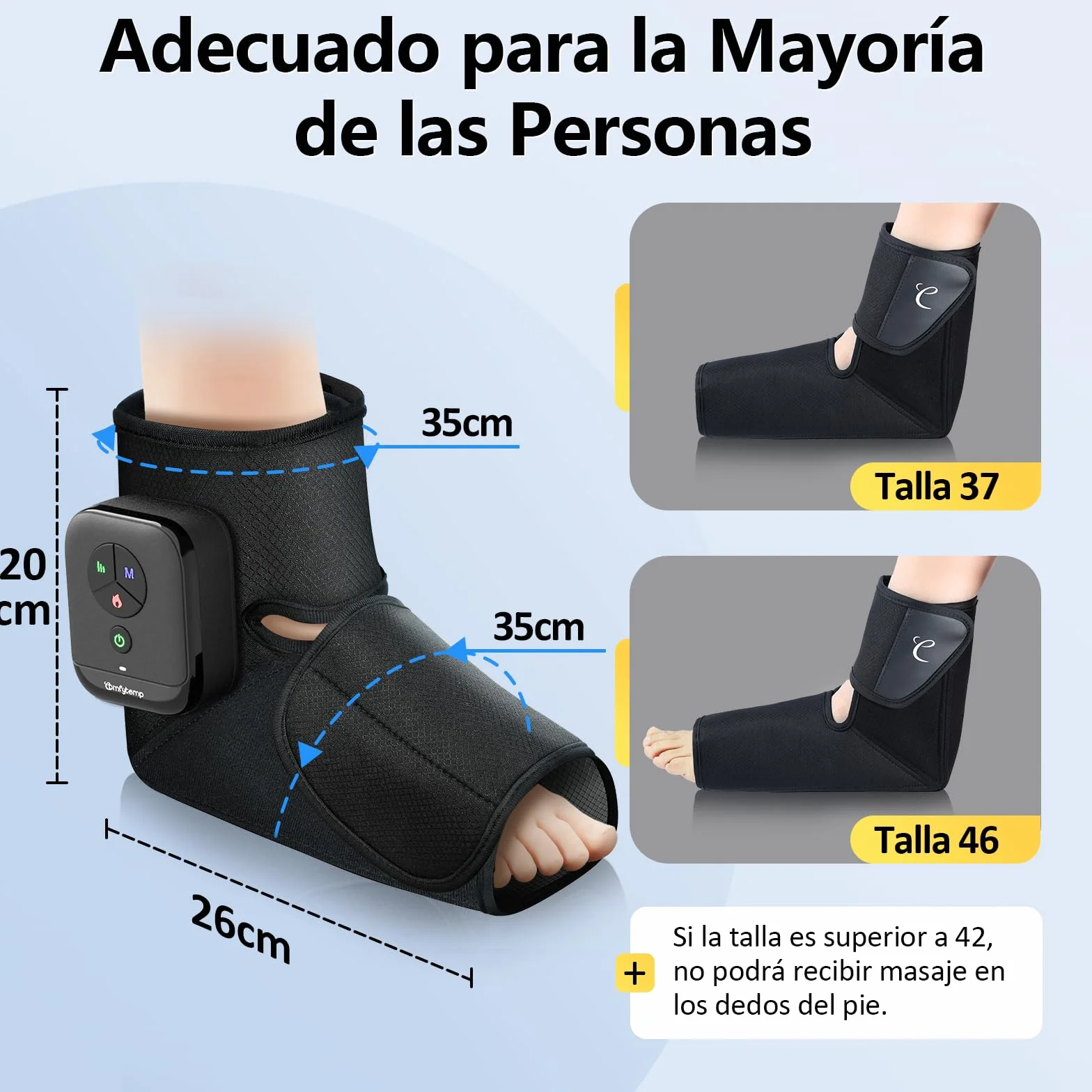 Comfytemp Masajeador de Pies Inalámbrico, Masaje de Compresión con Calefacción, Batería 2500mAh